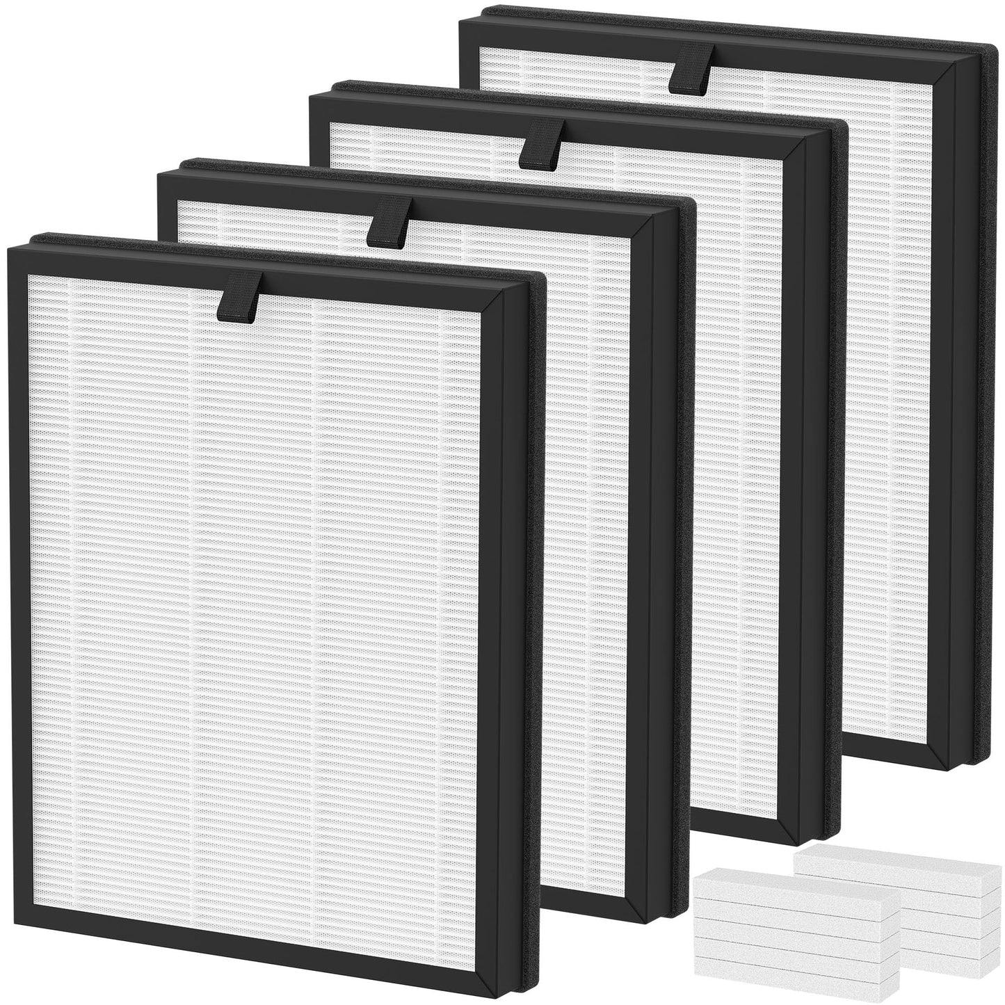 XBWW 4 Packs AP2000WF Replacement Filters Compatible with KNKA AP2000WF Air Cleaner Purifier with 10pcs Aroma Pads, 3-in-1 Pre-Filter,Premium Filter and Activated Carbon Filter