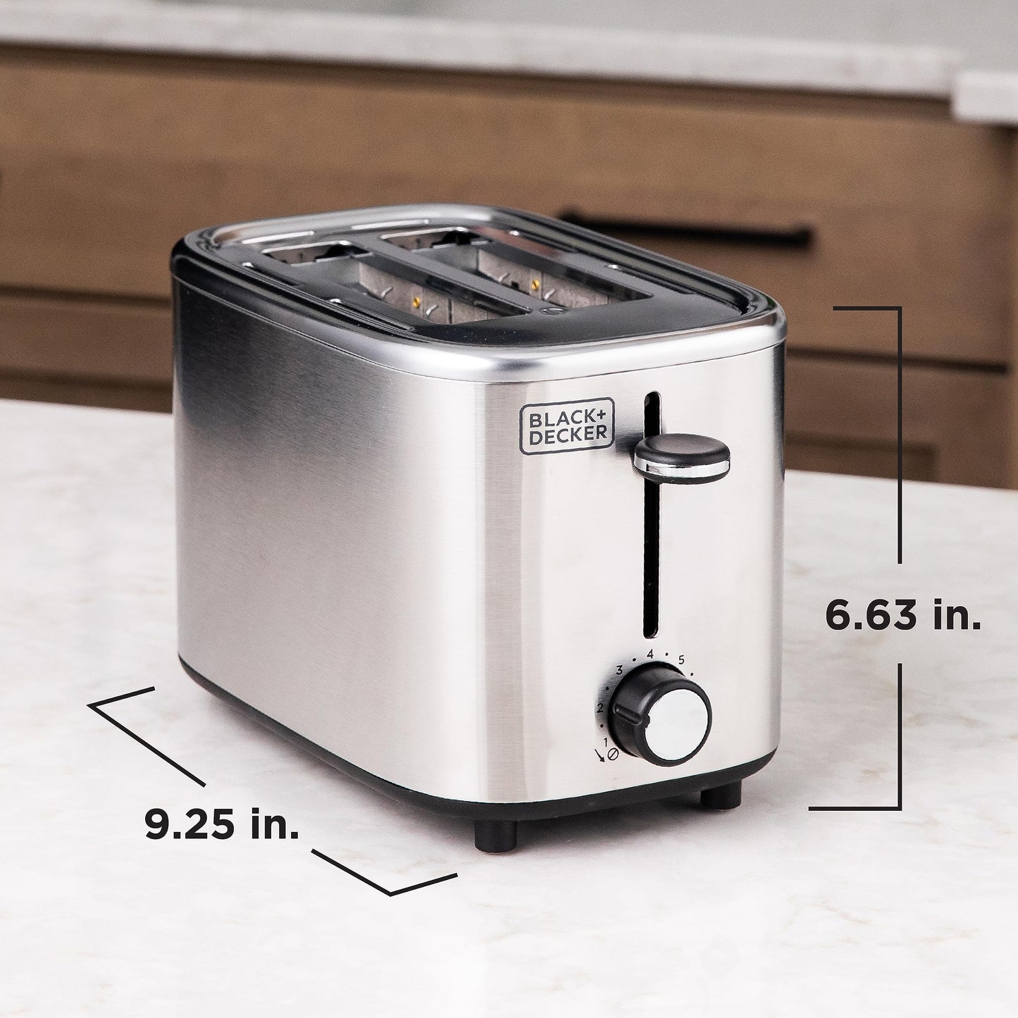 BLACK+DECKER® 2-Slice Toaster with 7 Toast Shade Settings, Extra-Wide Slots for Bagels, Stainless Steel Exterior Finish