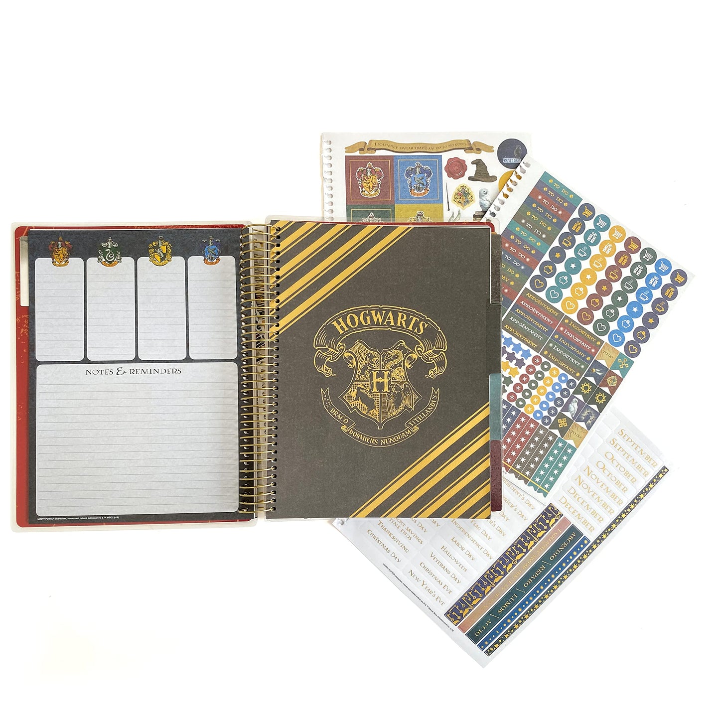 Paper House Productions Harry Potter 12 Month Undated 9.5" Planner with Month and Event Flag Stickers - Marauder's Map