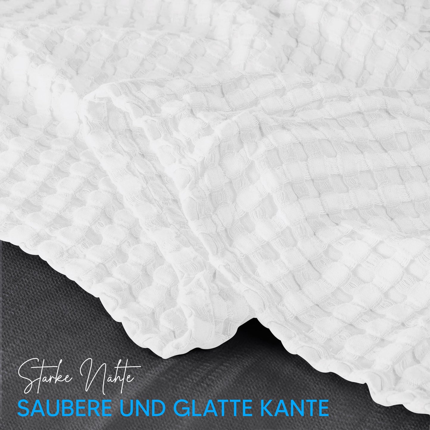 Utopia Bedding 100% Cotton Waffle Weave Blanket Twin Size for Couch Sofa Bed - Lightweight, Breathable Summer Blankets Soft and Cozy, Gifts for Women Home Room Decor (White, 90x72 Inch)