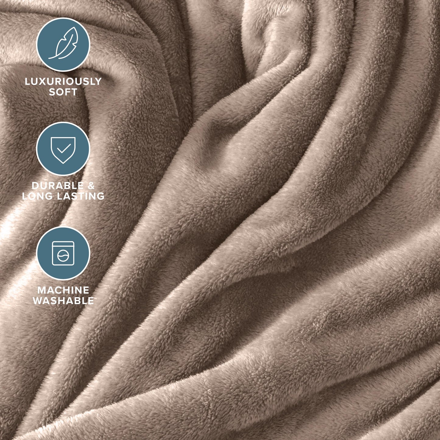 Bare Home Fleece Blanket - King Size - Ultra-Soft Lightweight for Bed, Sofa, and Couch - Luxury Microplush - Cozy Warm Blanket (King, Taupe)