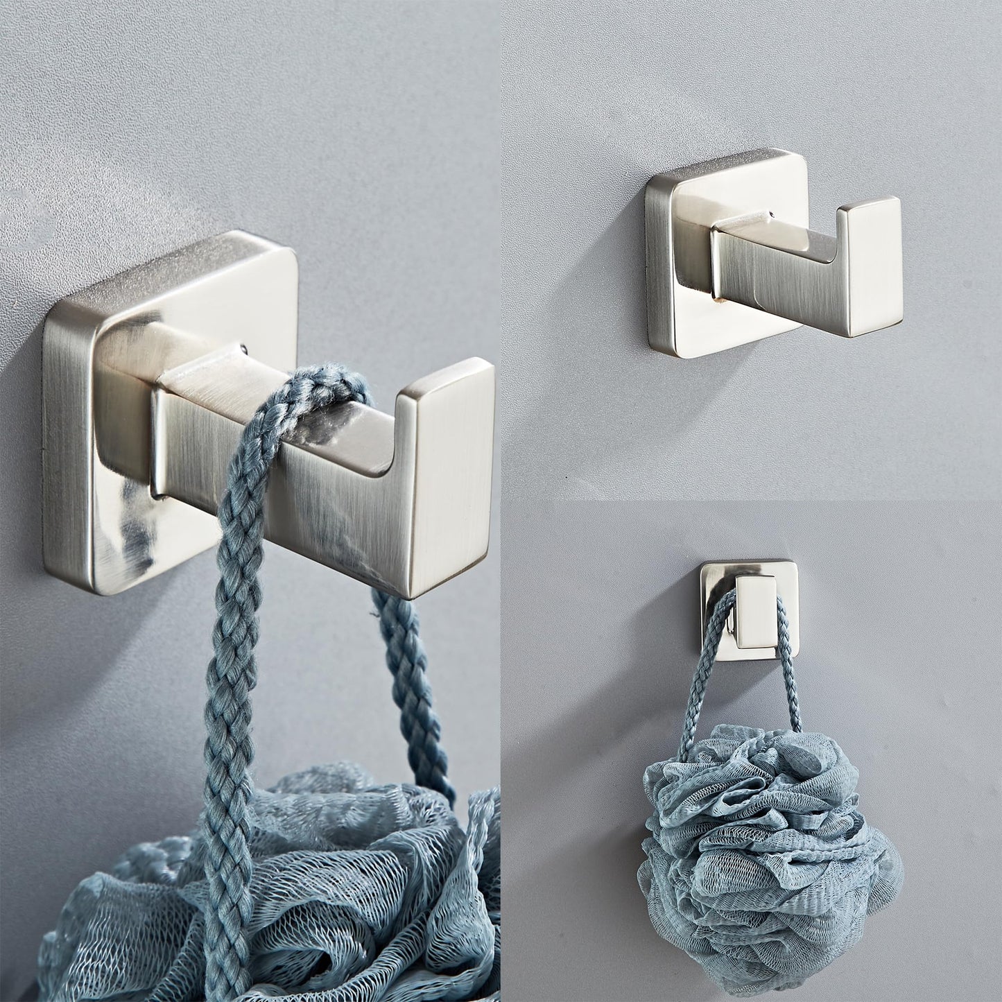 Brushed Nickel Bathroom Hardware Set 4 Pieces,Towel Bar Set Stainless Steel Wall Mounted, Includes 16In Hand Towel Bar, Towel Ring, Robe Towel Hooks,Toilet Paper Holder, Bathroom Towel Rack Set…