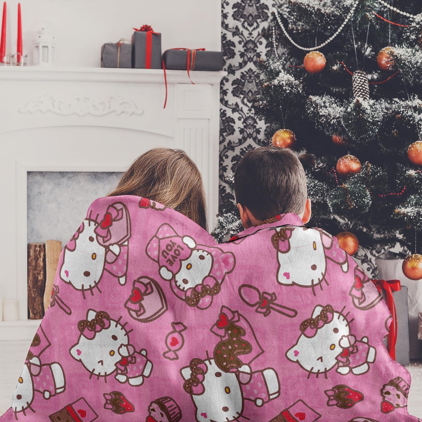 Northwest Hello Kitty Silk Touch Throw Blanket, 50" x 70", Love You Much
