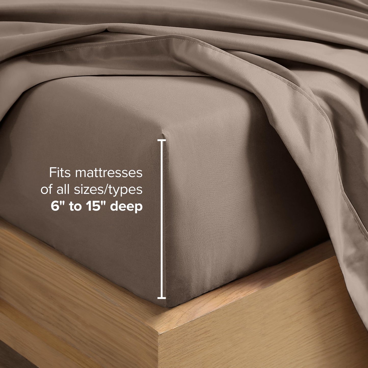 Bare Home King Sheet Set - 1800 Ultra-Soft Microfiber King Bed Sheets - Double Brushed - Deep Pockets - Easy Fit - 4 Piece Set - Bedding Sheets & Pillowcases (King, Taupe)