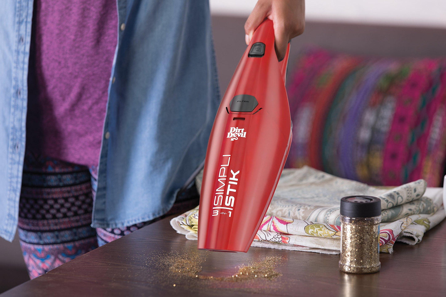 Dirt Devil SD20000RED Simpli-Stik Lightweight Corded Bagless Stick Vacuum, Red