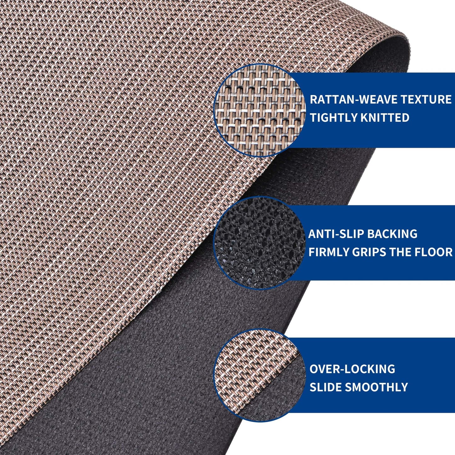 Naturei Office Chair Mat for Hardwood & Tile Floor, 36" x 48"Anti-Slip Desk Chair Mat, Easy Glide Floor Protector for Rolling Chairs, Floor Mat for Office Chair for Home Office (Dark Brown)