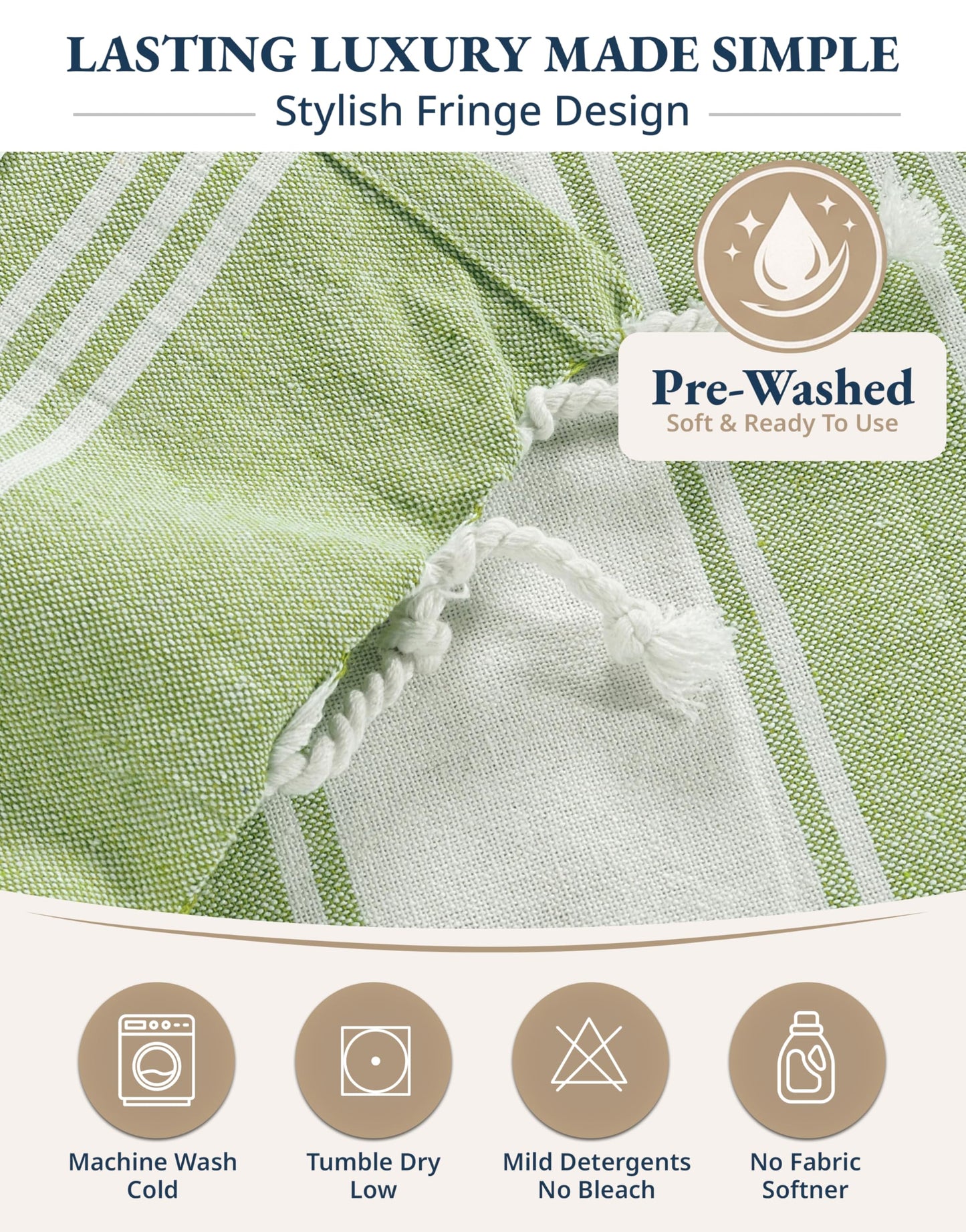 LANE LINEN Turkish Towels Set of 6, Beach Towels Oversized, Pre-Washed Pool Towel, Extra Large Beach Towel, Sandproof Beach Towel, Absorbent Travel Towel,39"x71" - Beach Party