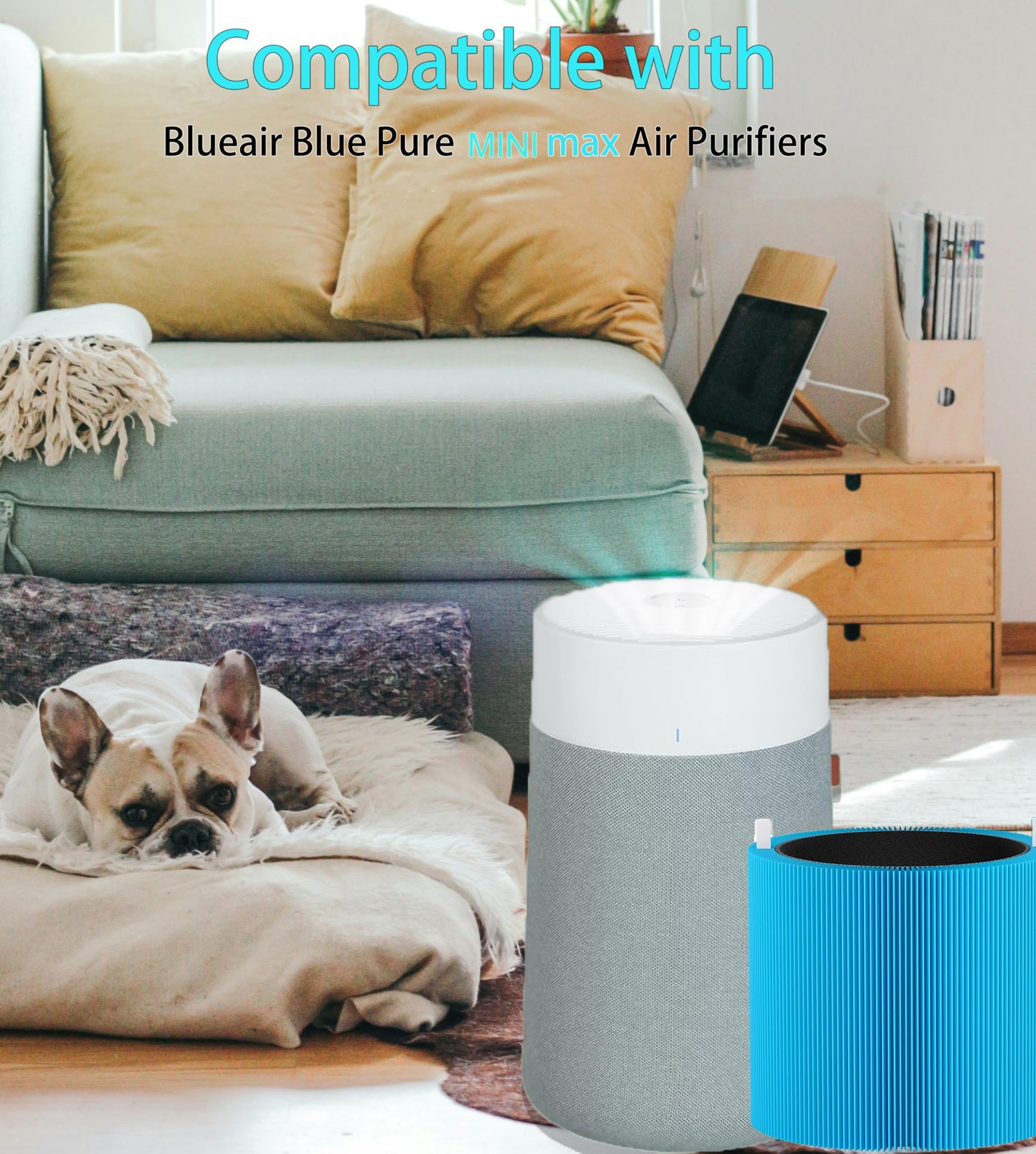 Selfgurher Mini Max AllergenBlock Replacement Filter Compatible with Blue Pure Mini Max AllergenBlock Air Purifier, FMINI Replacement Filter Premium Filter & Activated Carbon Filter,2 Pack