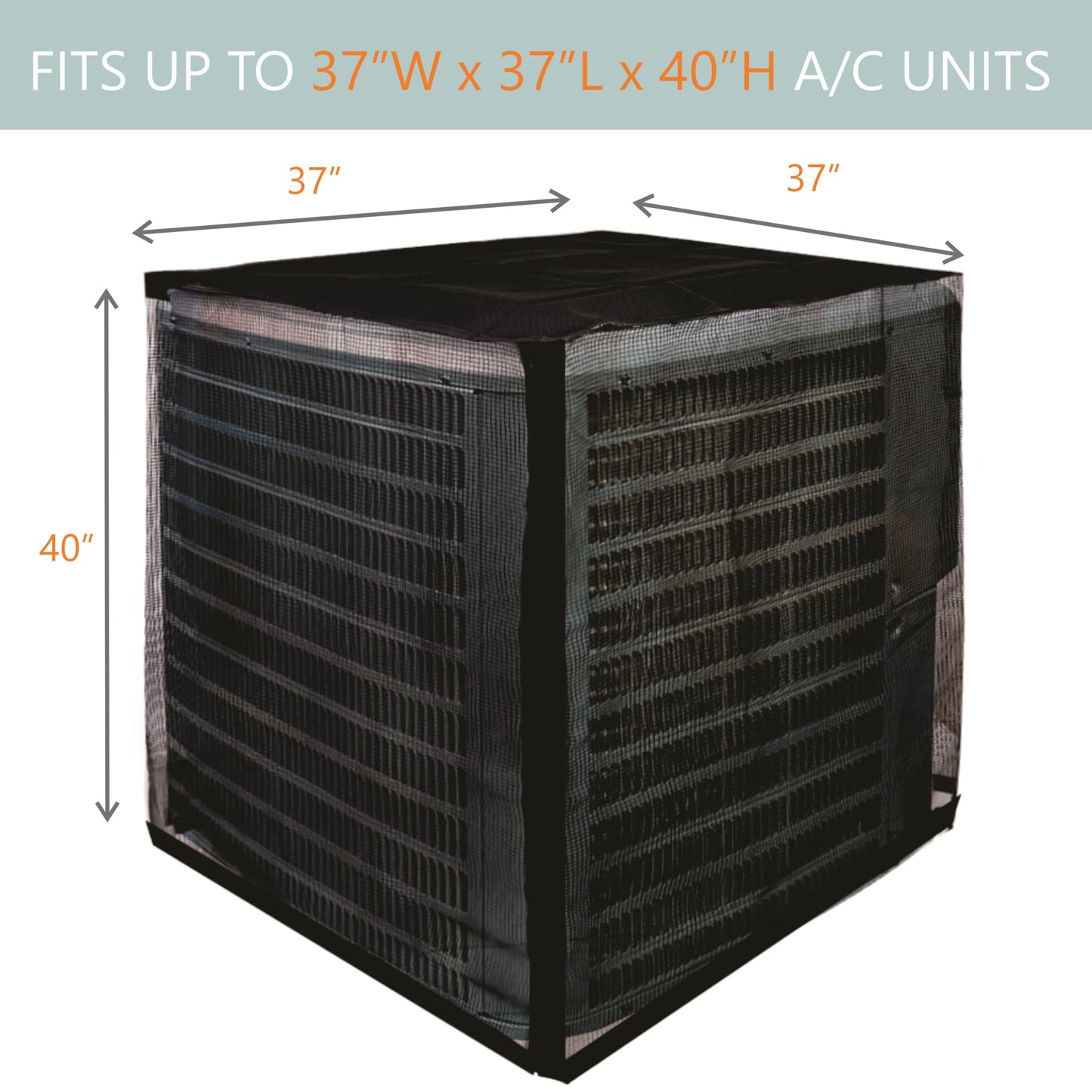 MODERN WAVE Central Air Conditioner Cover for Outside Units 37 x 37 x 40 inches - Full Universal Outdoor AC Cover Defender (Mesh, 37" x 37" x 40")