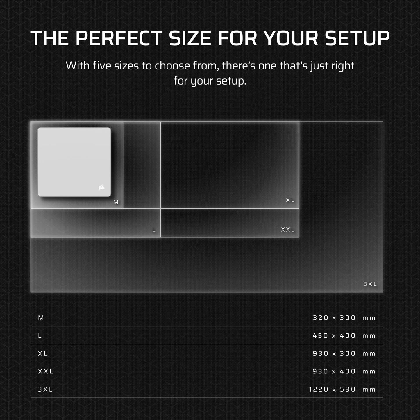 Corsair MM Anti-Fray Cloth Gaming Mouse Pad – XXXL (1220 x 590mm), Precision Micro-Woven Surface, Non-Slip Natural Rubber Base, Stitched Edges – Black