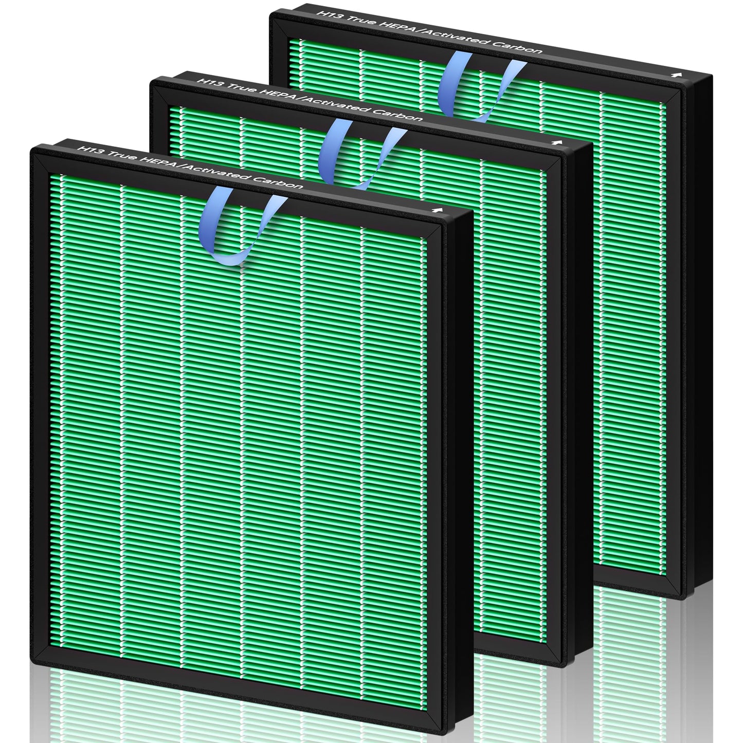 Improvedhand Vital 100S Replacement Tox-in Filter Compatible With LEVOIT Vital 100S/100S-P Air Purifier, 3-in-1 Great High-Efficiency Materials With Activated Carbon Filter, 3 Pack, Green