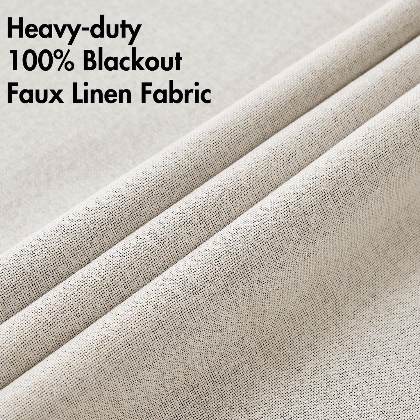 MIULEE 100% Blackout Linen Curtains for Bedroom Thermal Insulated Birch Grommet Room Darkening Curtains & Drapes for Living Room Nursery 52 x 84 Inch (2 Panels)