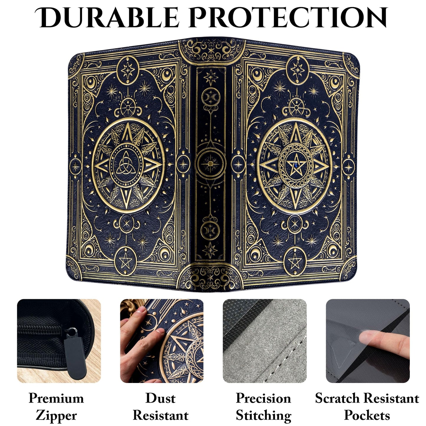 Star Mage Trading Card Binder - 9 Pocket Ringless TCG Binder - Premium Faux-Leather - 432 Side-Loading Pockets - Perfect Storage Holder for MTG, and Many TCG & Trading Card Collections (Blue Jewel)