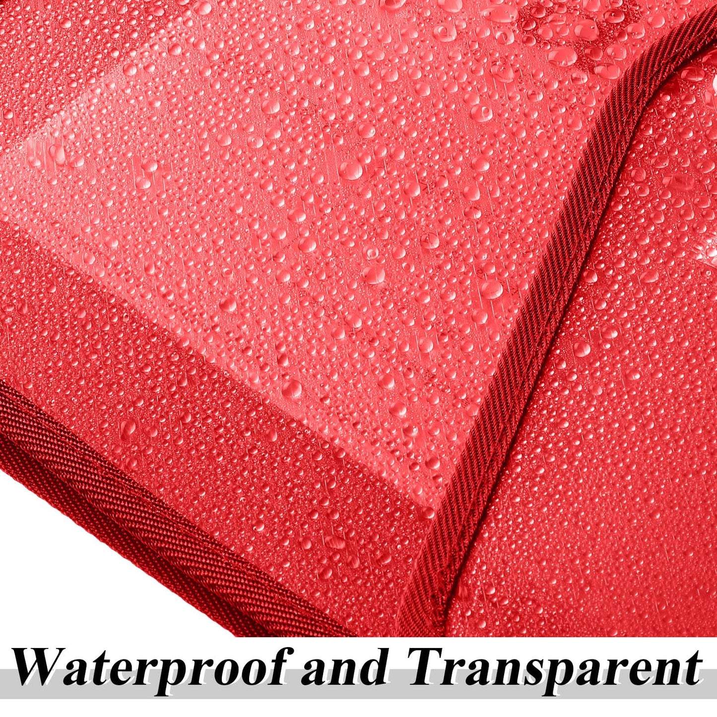 10 Pieces Plastic File Folders Envelope Expanding File Wallet Organizer Documents Folder with Snap Closure and Pocket, A4 Size Waterproof Transparent Pouch(Red,Horizontal)