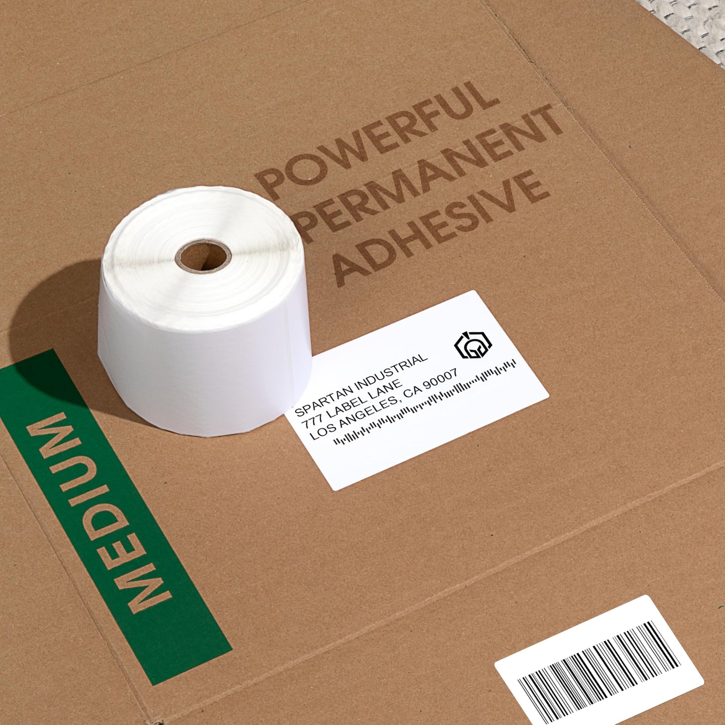 Spartan Industrial - 2" X 2" Square Direct Thermal Labels (7000 Count, 10 Rolls) - QR Code Stickers, Address Tags, Barcode Labels, Product Packaging - Compatible with Zebra and Rollo Printers