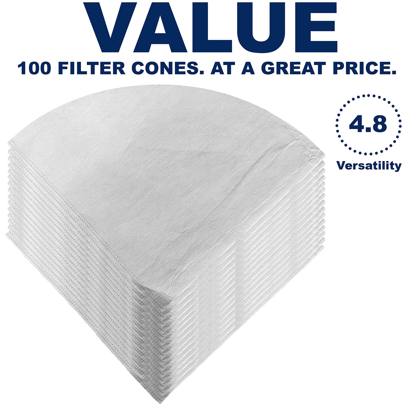 (100 Pack) Commercial 10" Deep Fryer Oil Filters, Maple Syrup Filters, Beeswax Filters, Grease Filter Cones, Best For Restaurants, Cafes, Food Trucks, Hotels