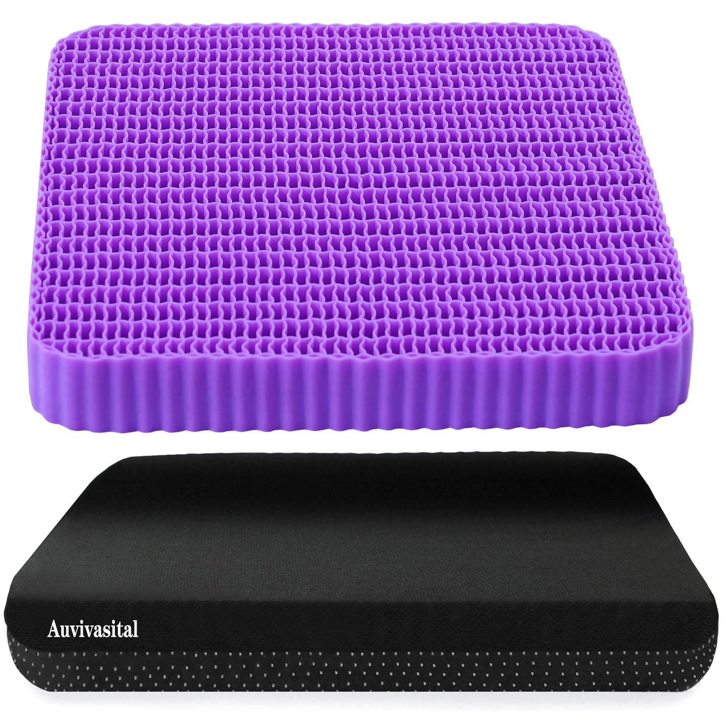 Innovative Gel Seat Cushion for Long Sitting, Soft and Breathable, Seat Cushion for Back, Sciatica, Hip, Tailbone Pain Relief, Used for The Office, Wheelchair, Recliner, Car, Stadium, Kayak.(Púrpura)