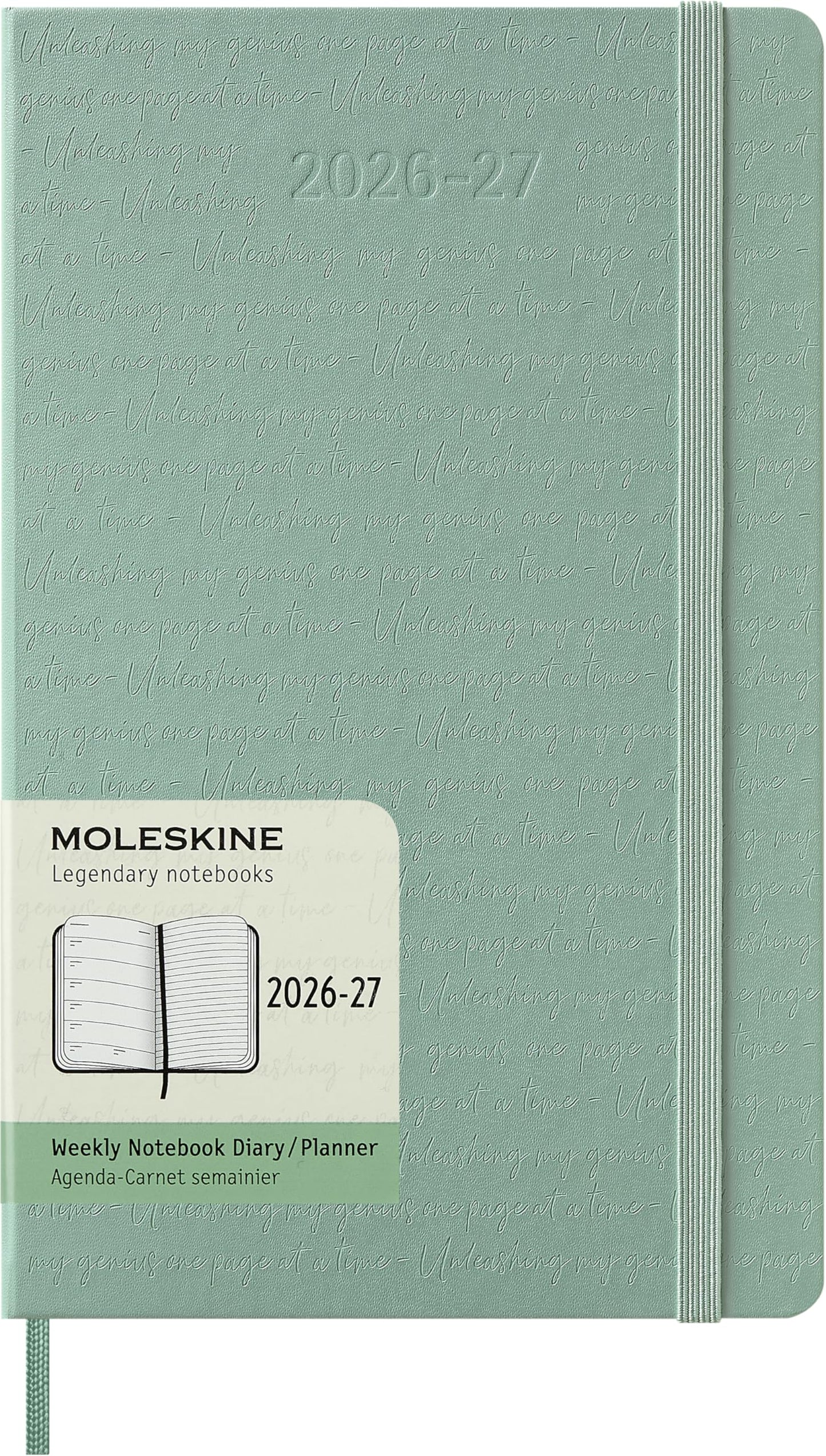Moleskine Classic 18 Month 2026-2027 Weekly Planner, Hard Cover, Large (5" x 8.25"), Sage Green, 208 pages