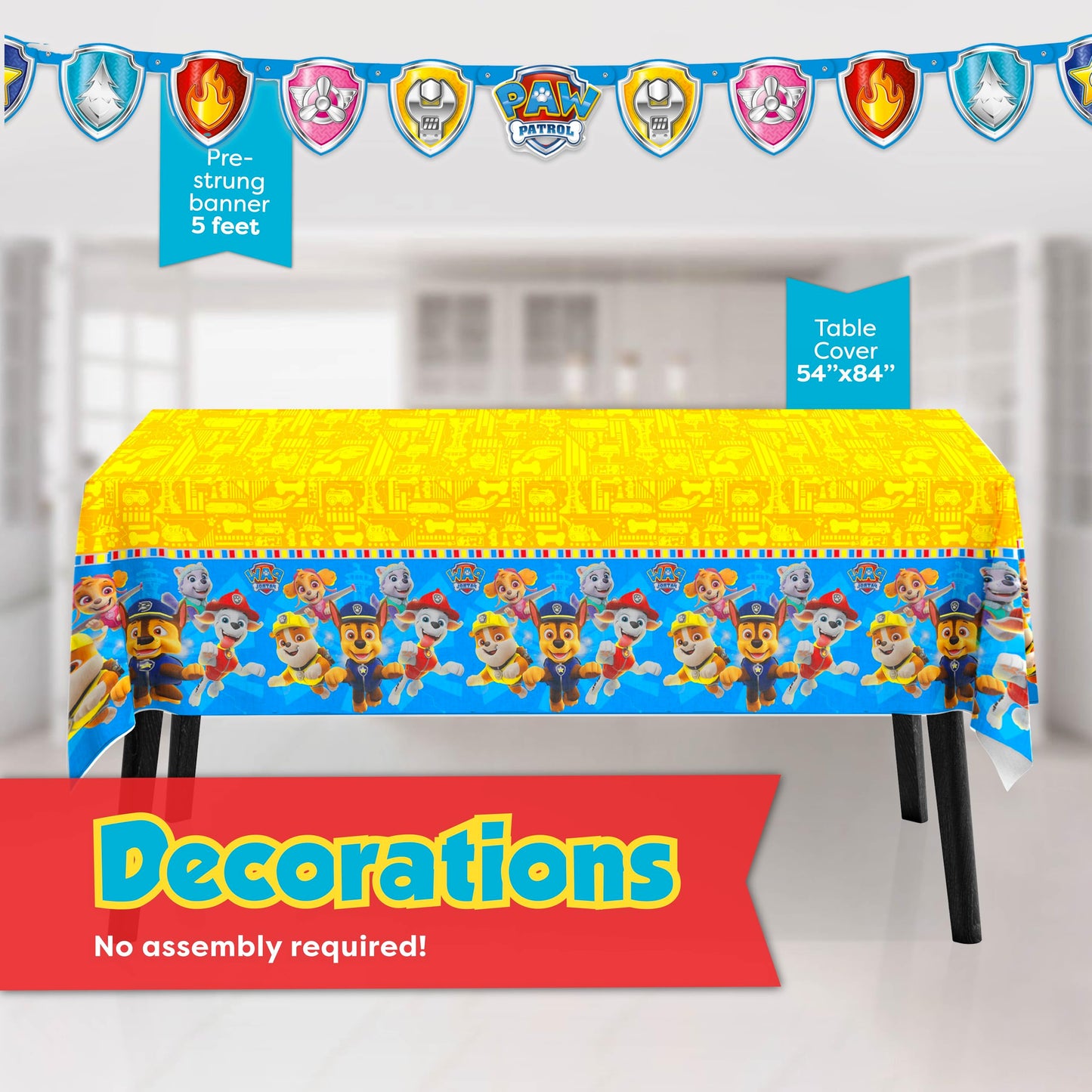 Paw Patrol Birthday Decorations | Serves 16 | Paw Patrol Birthday Banner, Paw Patrol Tablecloth, Paw Patrol Plates and Napkins, Sticker | Paw Patrol Party Decorations