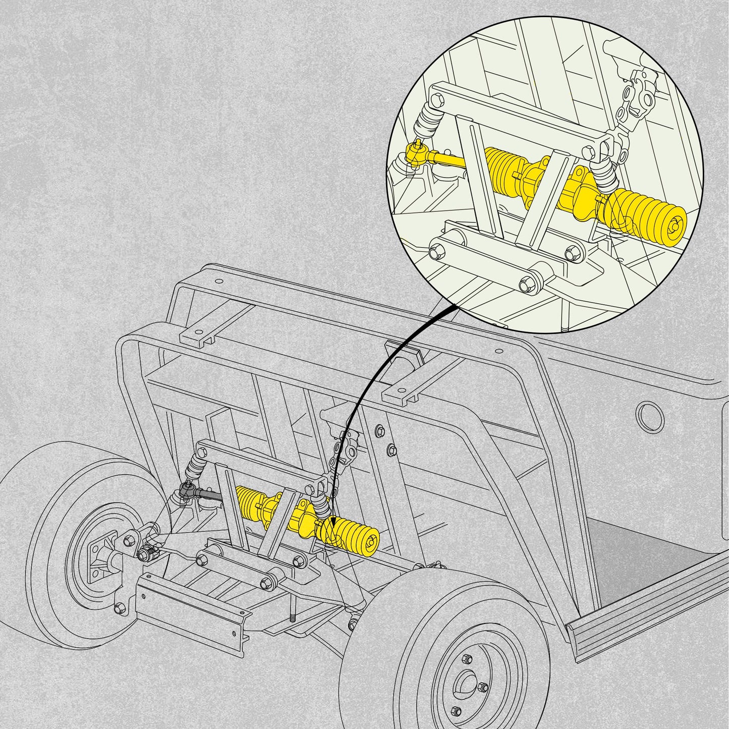 10L0L Golf Cart Steering Gear Box Assembly Gear Rack for Club Car DS