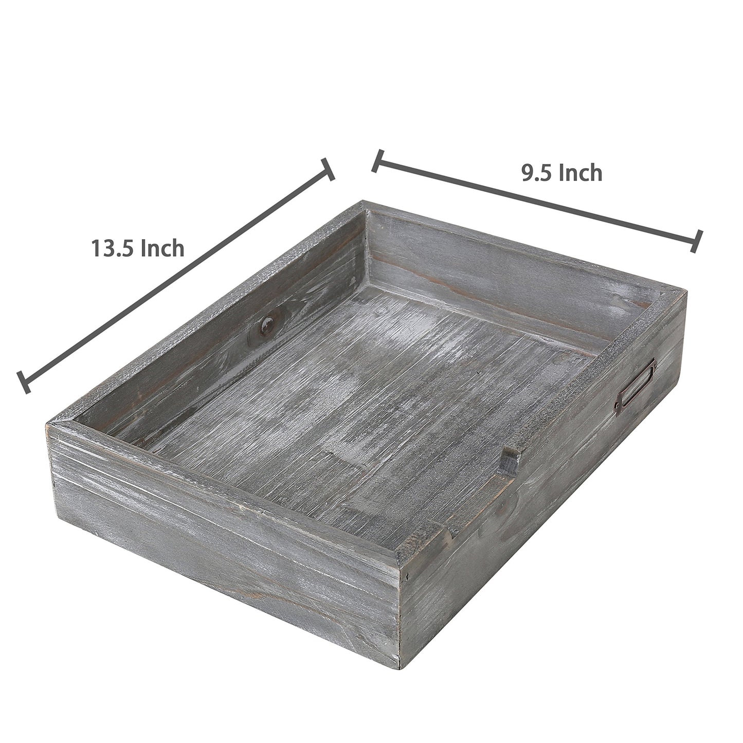 MyGift Ash Gray Wood Office Desktop Document Letter Paper Trays, Stackable Decorative Multipurpose File Organizer, Set of 2