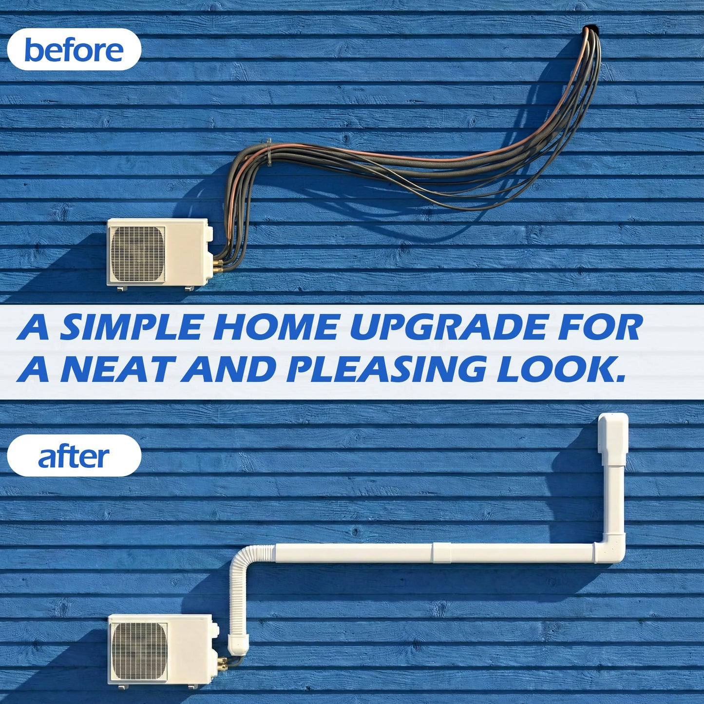 TAKTOPEAK 3'' 17 Ft [Quick Installation] PVC Decorative Line Cover Kit for Ductless Mini Split Air Conditioners, Central AC and Heat Pump Systems