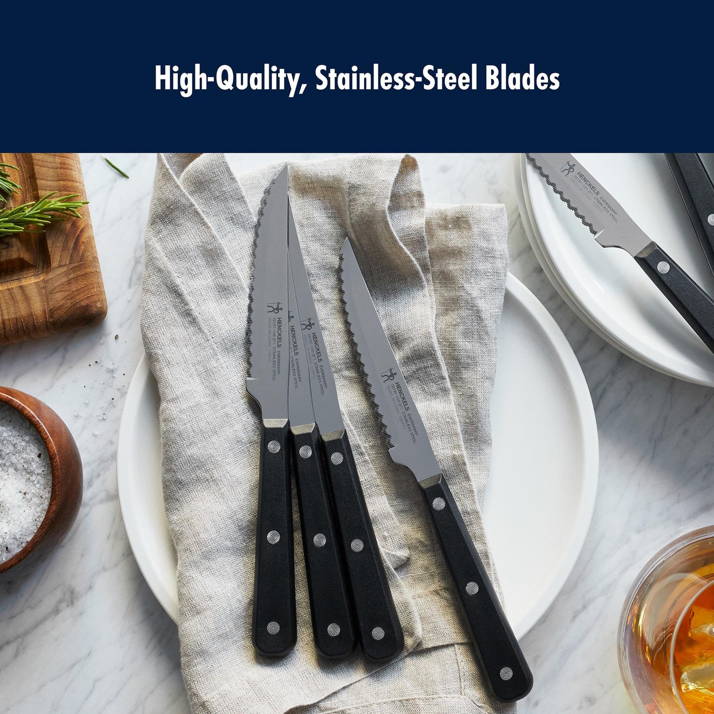 HENCKELS Razor-Sharp Steak Knife Set of 8, German Engineered Informed by 100+ Years of Mastery