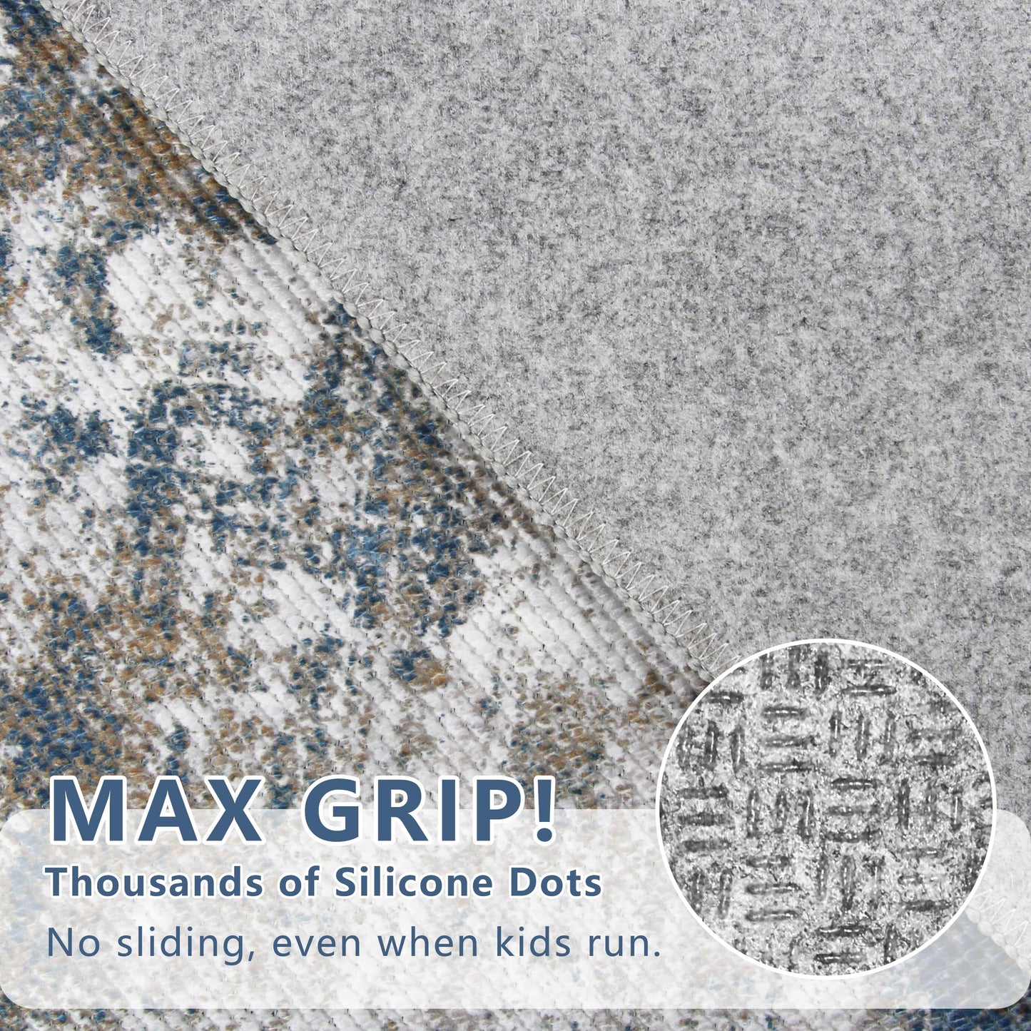 TTelephant Runners for Hallways Ultra Non-Slip 2x10 Long Runner Rugs Washable Abstract Tear and Stain Resistance No Pile Lightweight Modern Rug Runners for Entryway, Kitchen, Walkway, Entrance, Multi