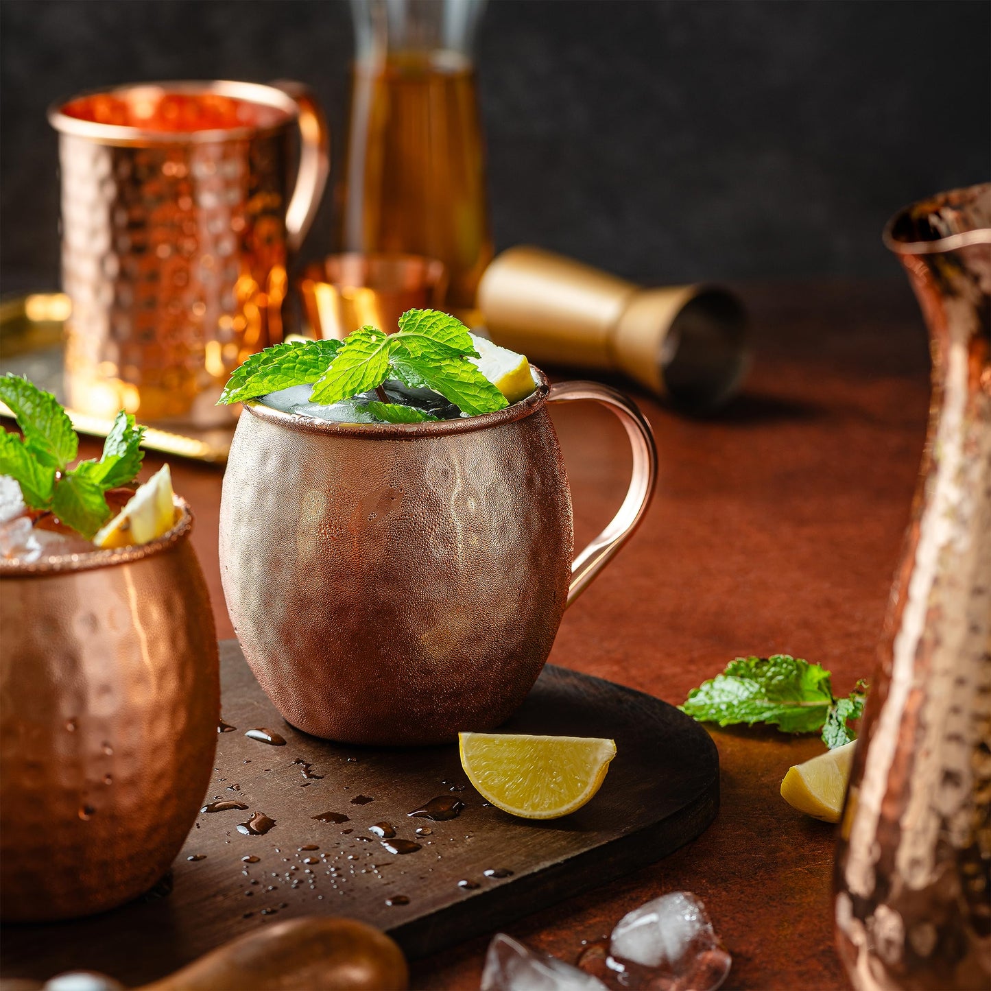 Moscow-Mix Moscow Mule Mugs - Set of 4-100% Pure Copper Mugs Large 16 oz - Food Safe - Premium Moscow Mule Cups Set of 4 - Solid Copper Cups Perfect Premium Gift