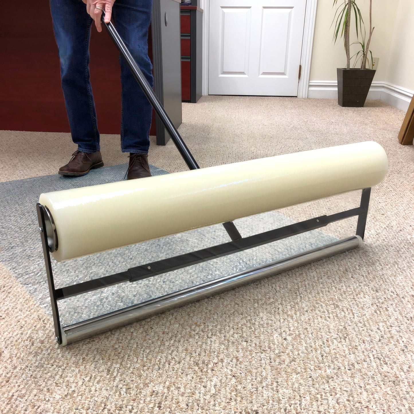 Zip-UP Carpet Protection Film - 24" x 50' Floor and Surface Shield with Self Adhesive Backing & Easy Installation - CPF2450