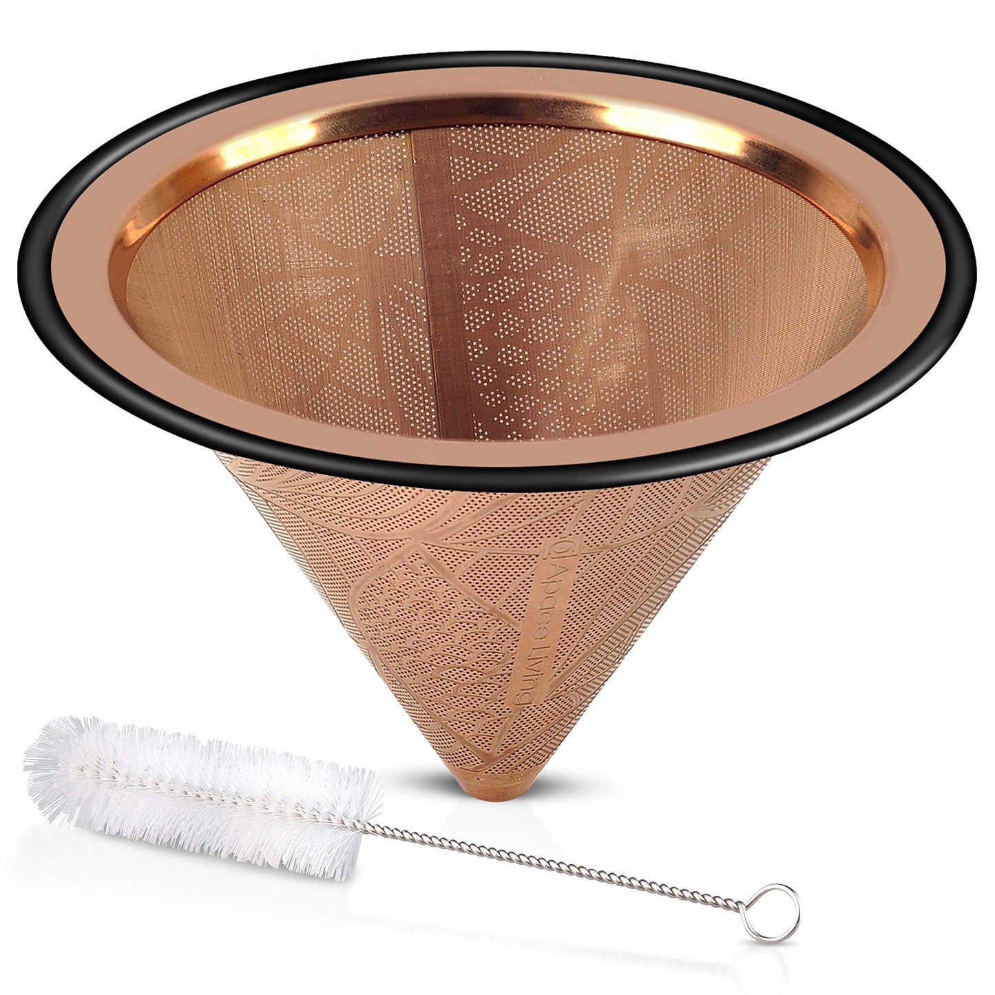 Compatible with Chemex, Hario V60 Pour Over Coffee Filter - Wide Metal Base Reusable Stainless Steel Coffee Dripper - Paperless Coffee Filter for Sustainable Brewing