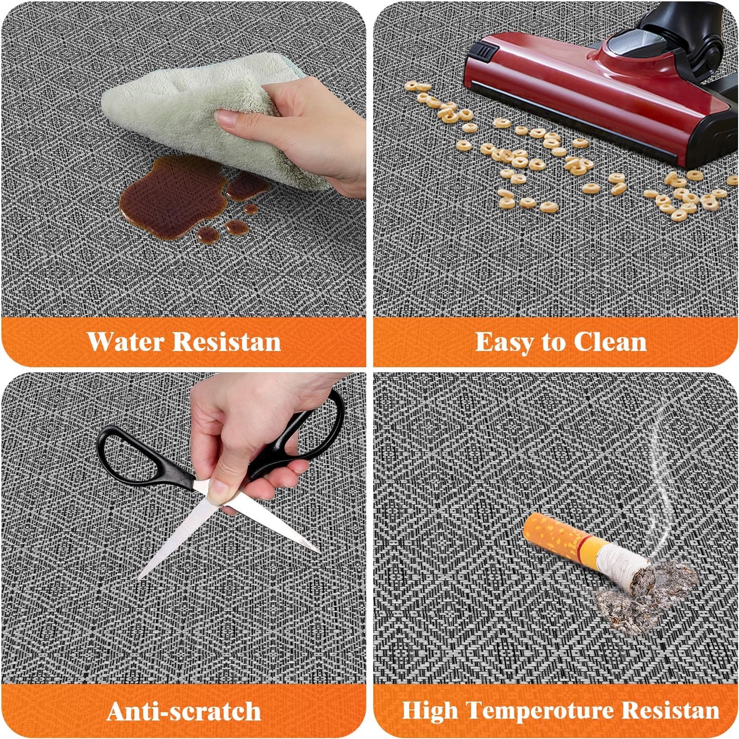 KMAT Office Chair Mat, 47x47in Heavy Duty Hardwood/Tile Floor Protector, Floor Mat Computer Desk Mat for Rolling Chairs, Work, Study, Office, Grey
