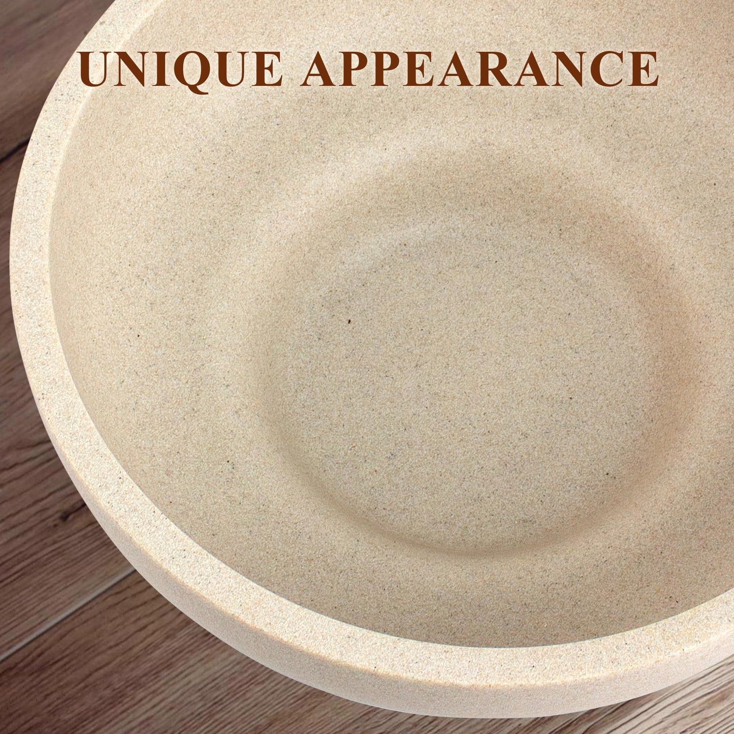YMXYJM Large Decorative Bowl, Modern Handicraft Resin Bowls for Home Decor, Decorative Fruit Bowl for Kitchen Counter, Stylish Key Bowl for Entry Table, Artificial Stone Beige