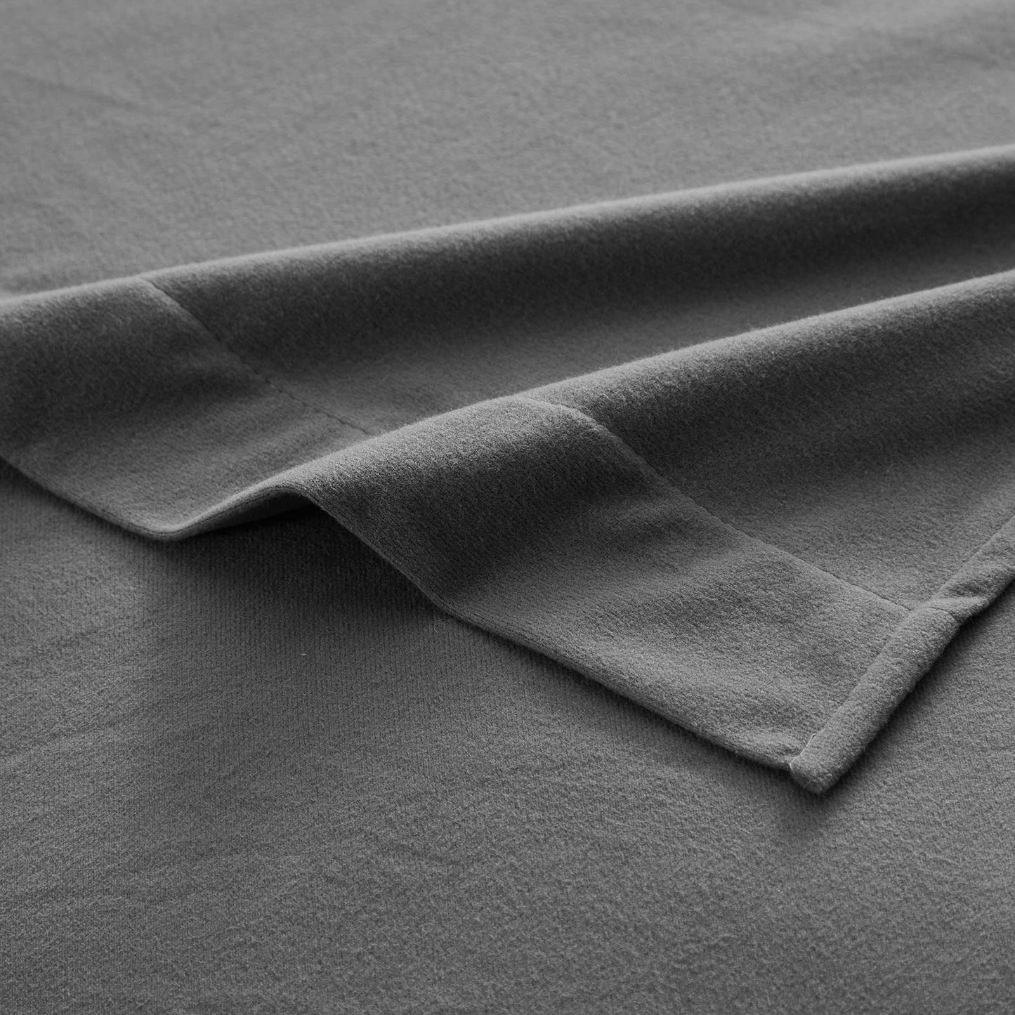 Flannel Sheets Warm and Cozy Deep Pocket Breathable All Season Bedding Set with Fitted, Flat and Pillowcases, King, Gray
