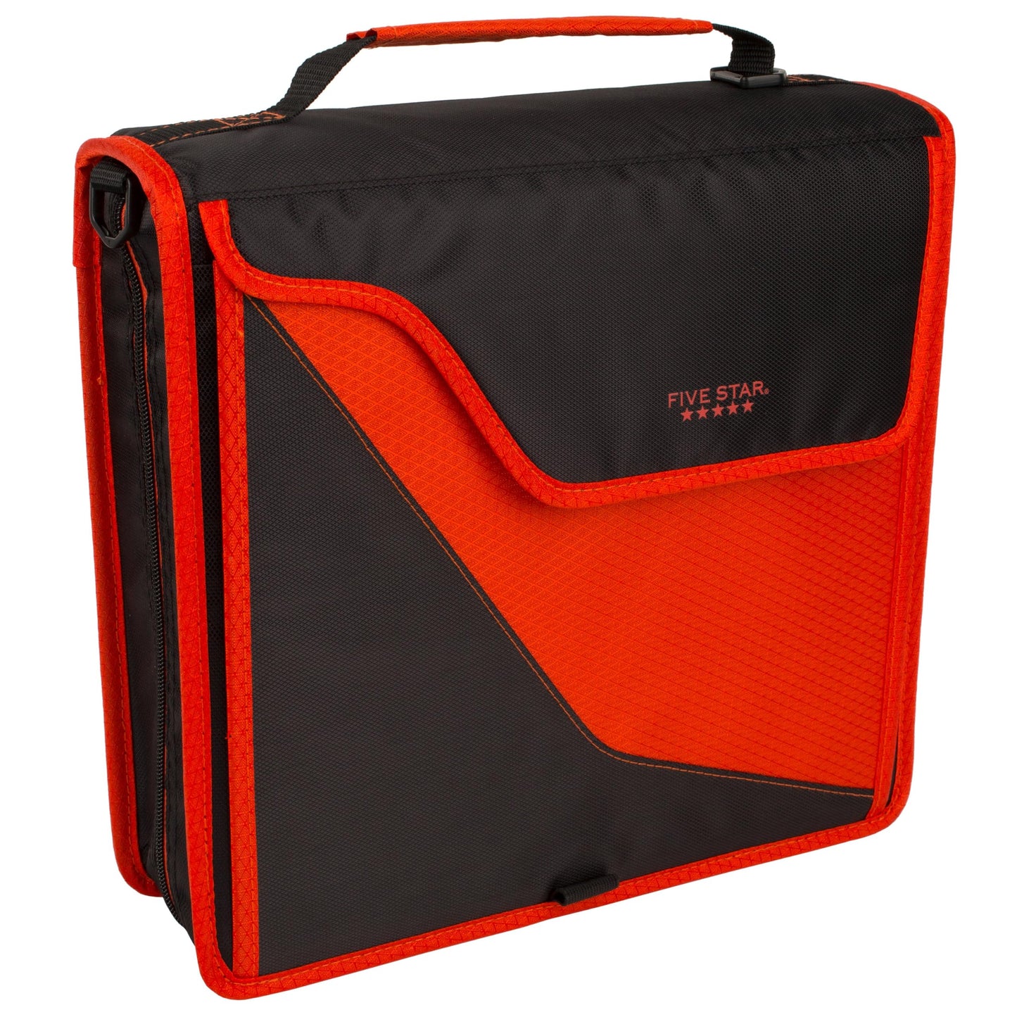 Five Star Zipper Binder, 3 Inch 3-Ring Binder with D Rings, Removable Padded Case, 5-Tab Expanding File and Multi-Use Strap, 850 Sheet Capacity, Red/Black (29296CE8)