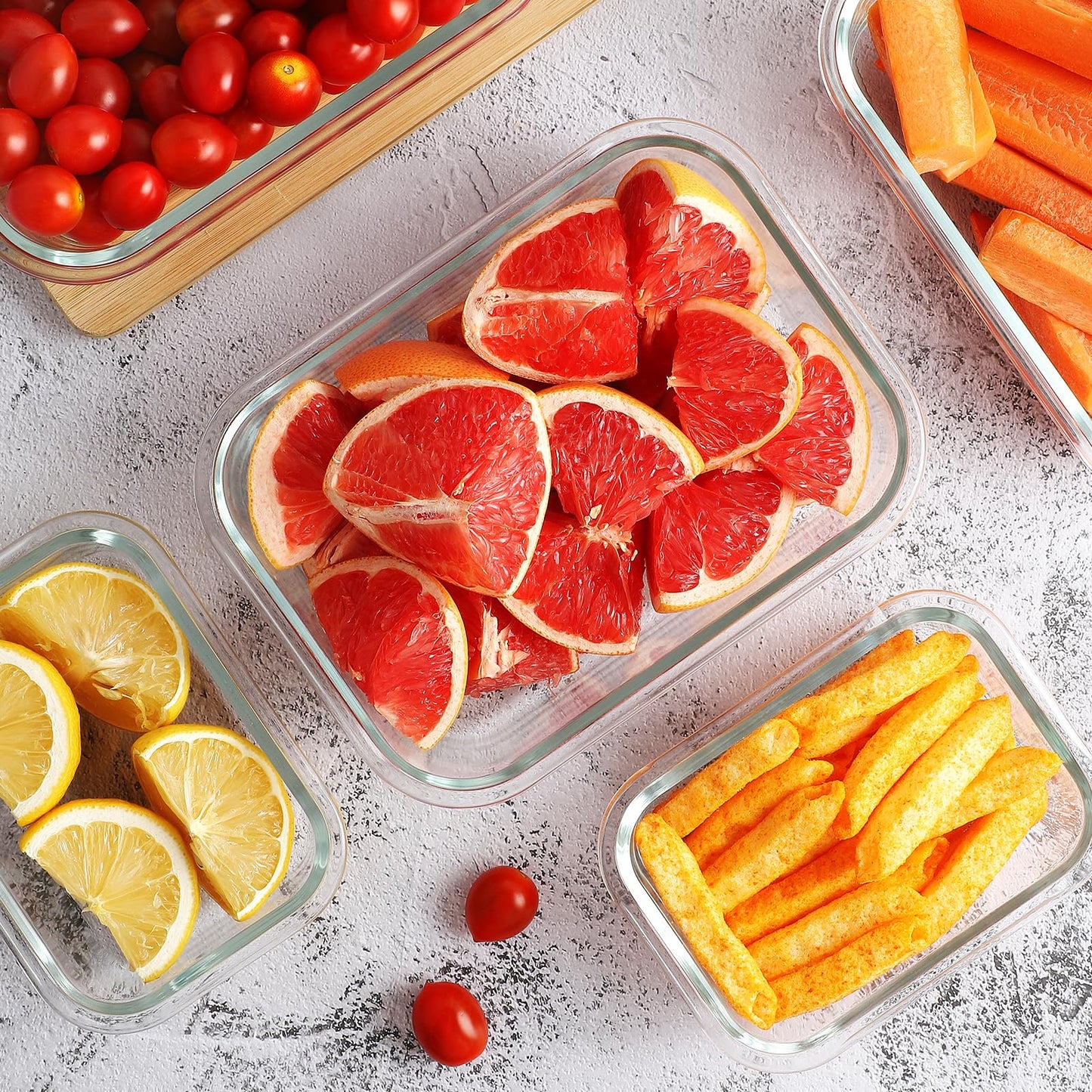HOMBERKING 10 Pack Borosilicate Glass Meal Prep Containers with Locking Lids, Glass Food Storage Containers Set, Airtight Lunch Bento Boxes, BPA-Free & Leak Proof, 36oz & 14oz, Freezer, Oven Safe