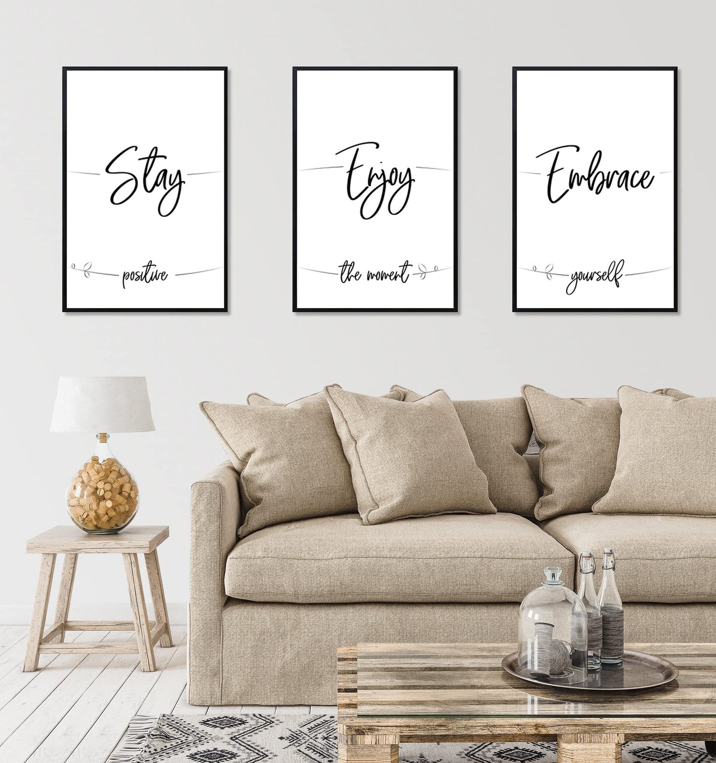 ELSKER&HOME 24x36 Poster Frame 3 Pack, Black Picture Frame for Horizontal or Vertical Wall Mounting, Sturdy and Scratch-proof