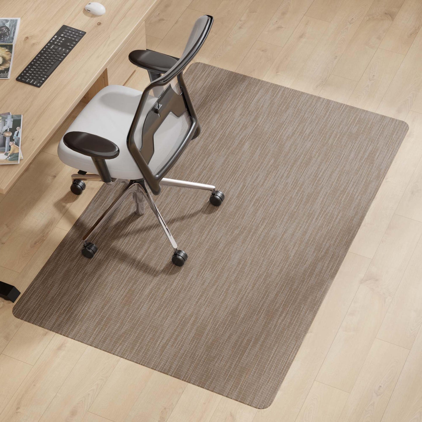 Naturei Office Chair Mat for Hardwood & Tile Floor, 36" x 48"Anti-Slip Desk Chair Mat, Easy Glide Floor Protector for Rolling Chairs, Floor Mat for Office Chair for Home Office (Dark Brown)