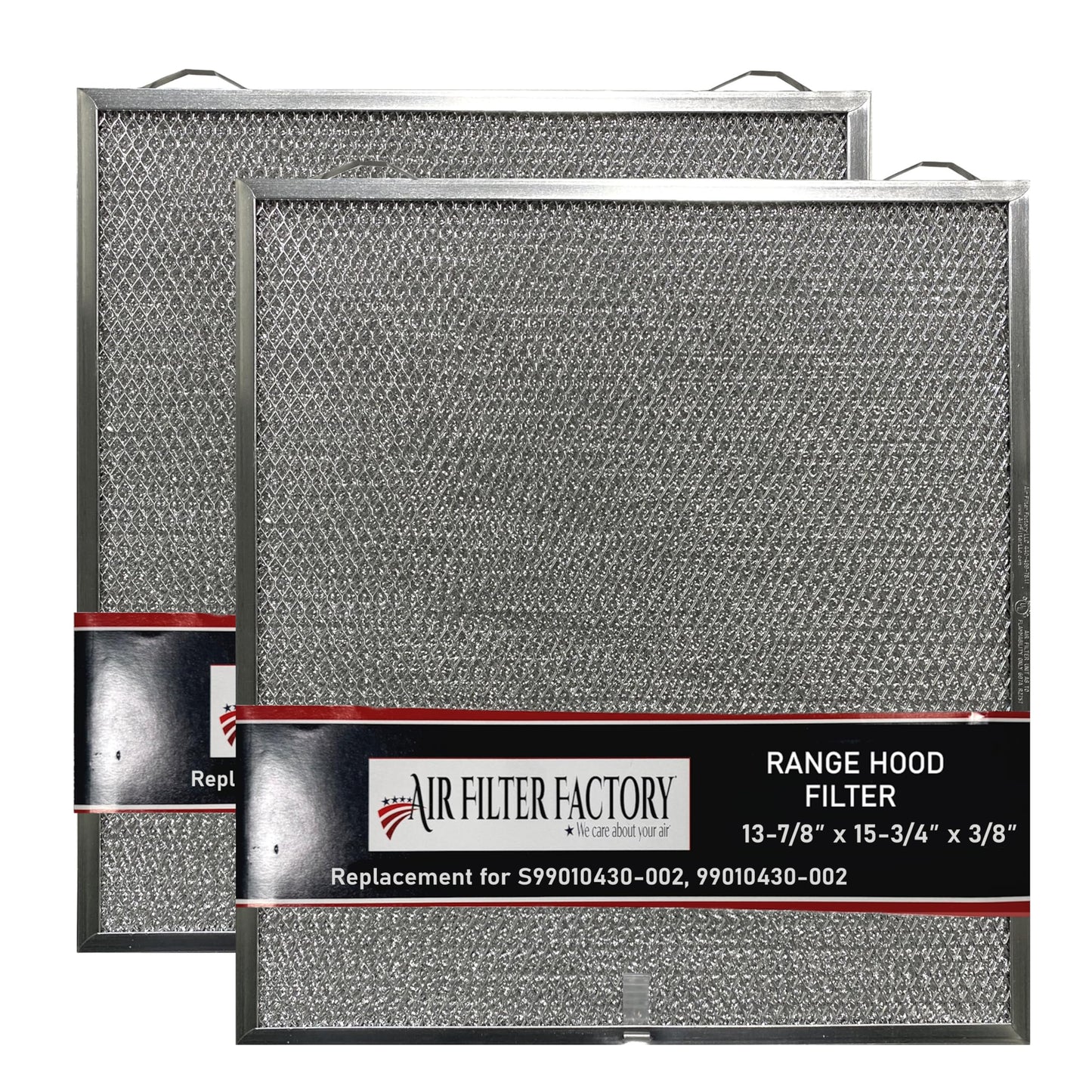 Air Filter Factory Compatible Replacement for Broan Nutone S99010430-002, 99010430-002, 4512880 Range Hood Aluminum Grease Filters 2-Pack