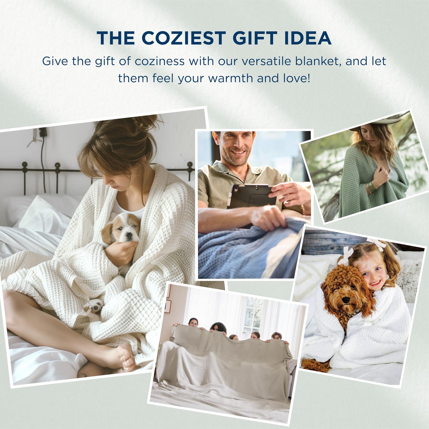 Bedsure Gentlesoft 100% Cotton Blanket Full Size for Bed - Cooling Breathable and Soft for Summer, Thick Cozy Waffle Weave Blanket Gifts for Women, White, 80x90 Inches