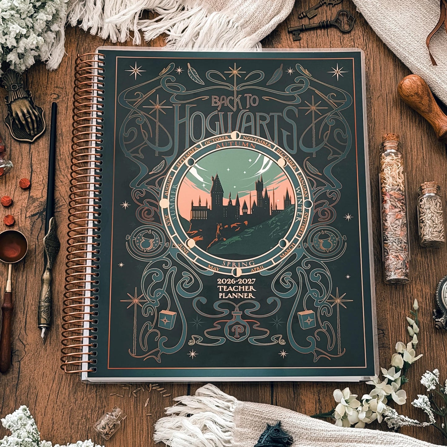 ConQuest Journals 2026-2027 Harry Potter Hogwarts Teacher Planner, July-June Academic Organizer, Monthly & Weekly Calendars, Checklists, Contacts & Student Lists, 11.25'' x 9.5'', Officially Licensed