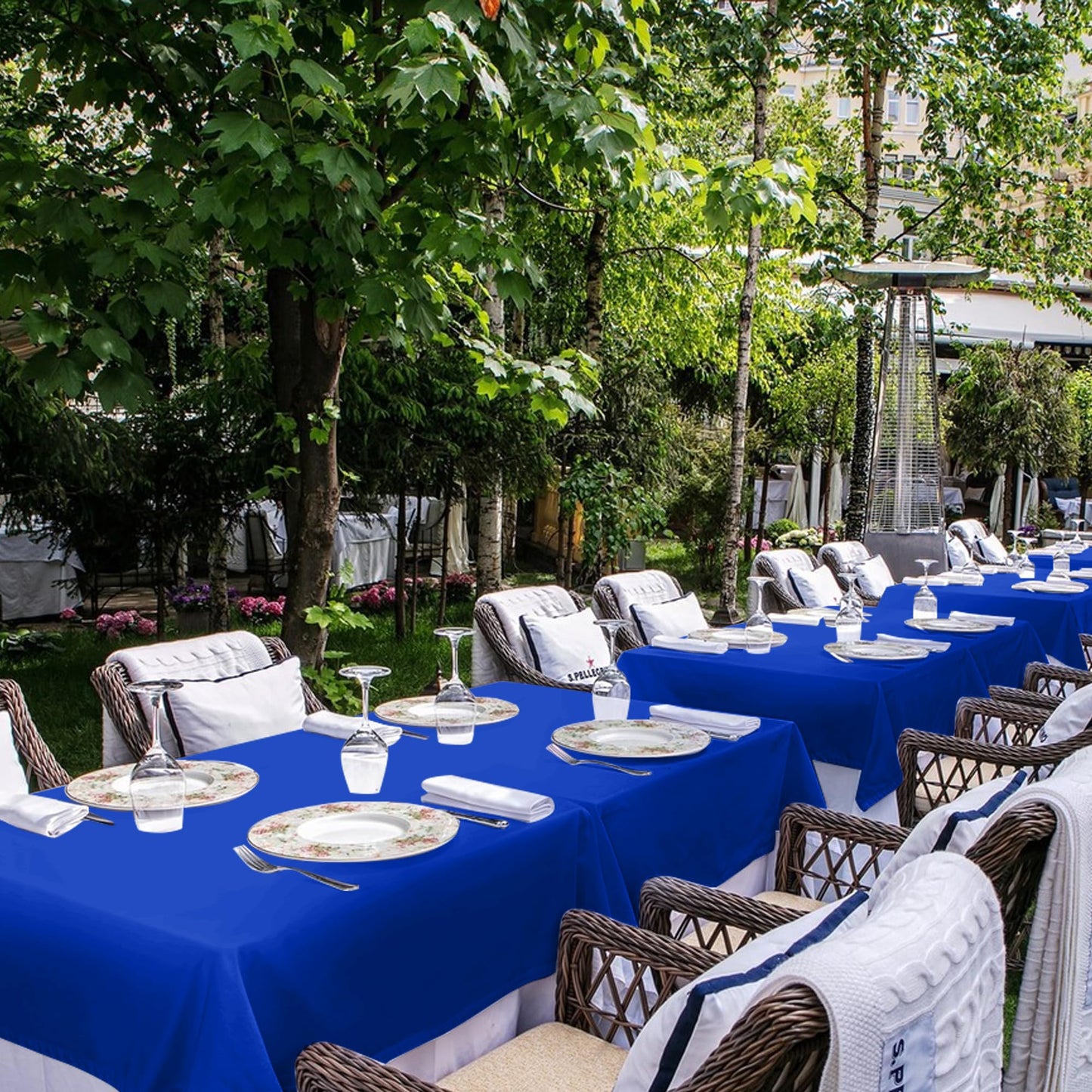 sancua Royal Blue Tablecloths for 6 Foot Rectangle Tables, 6 Pack - 60x102 Inch - Washable Fabric Cloth Table Cloth, Reusable Polyester Table Covers for Wedding Party, Banquet, Independence Day