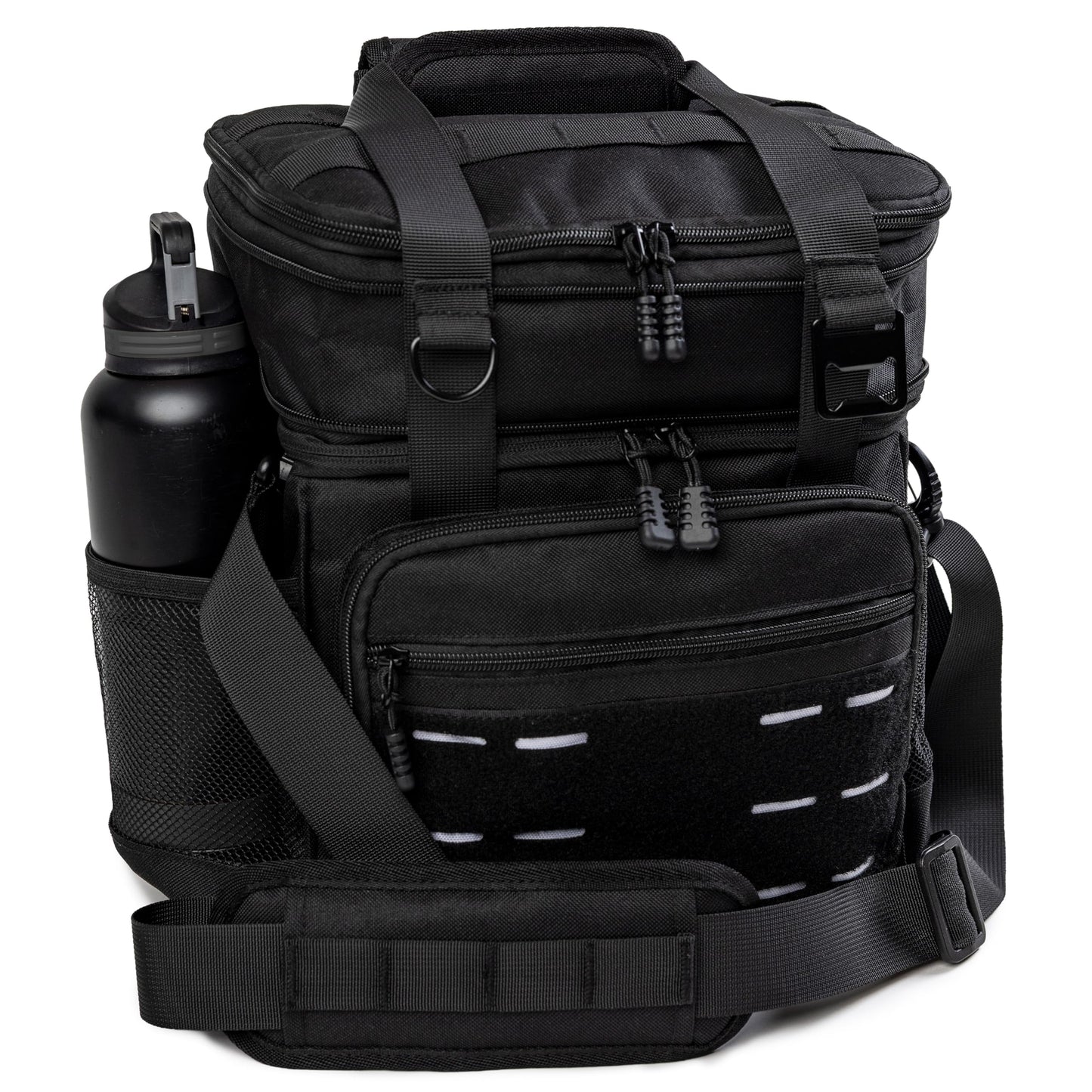 ThinkFit Tactical Lunch Box for Men - Heavy Duty Insulated Lunch Bag - Military Style Large Capacity Meal Prep Cooler Bag for Work, Construction, Blue Collar - Waterproof MOLLE System