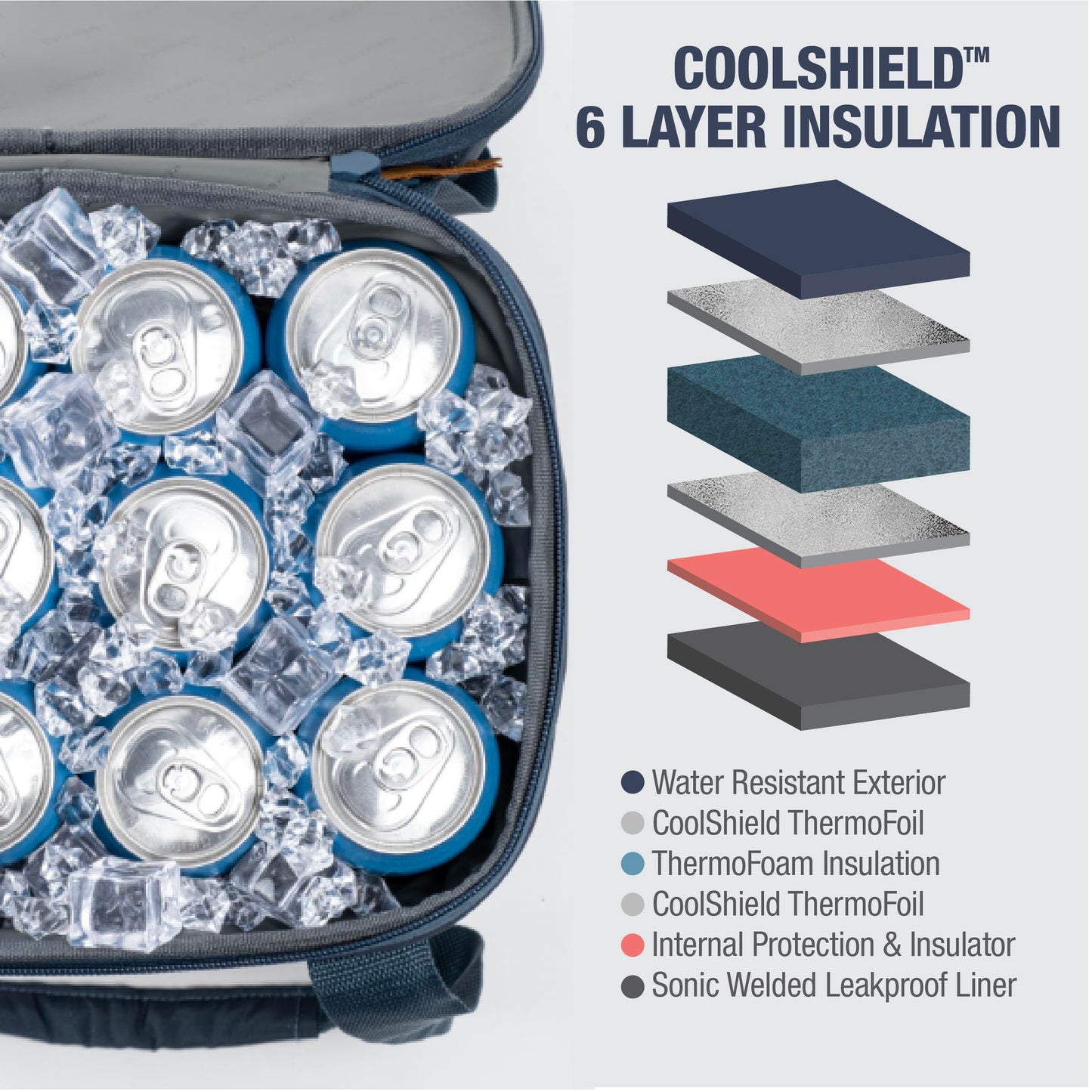 CleverMade Malibu Collapsible Cooler Bag – Small Portable Cooler Bag for Travel, Premium Foldable Insulated Cooler for Beach, Picnic & Day Trips, Holds Up to 18 Cans, Leakproof Soft Carry Cooler