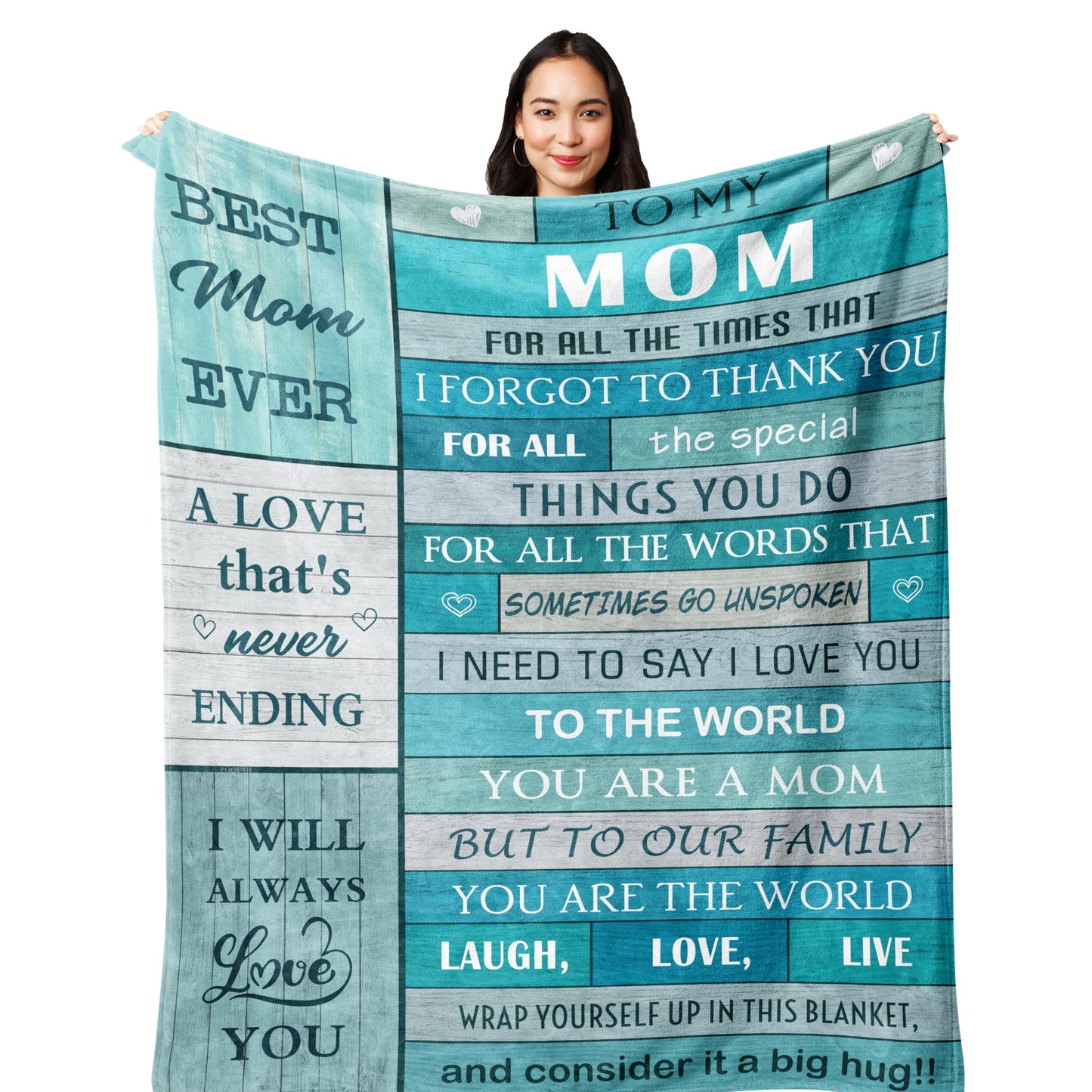 POQUSH Gifts for Mom, Birthday Gifts for Moms, Mom Birthday Gift for Valentines Christmas Mothers Day, Mommy Blanket 60”x50”