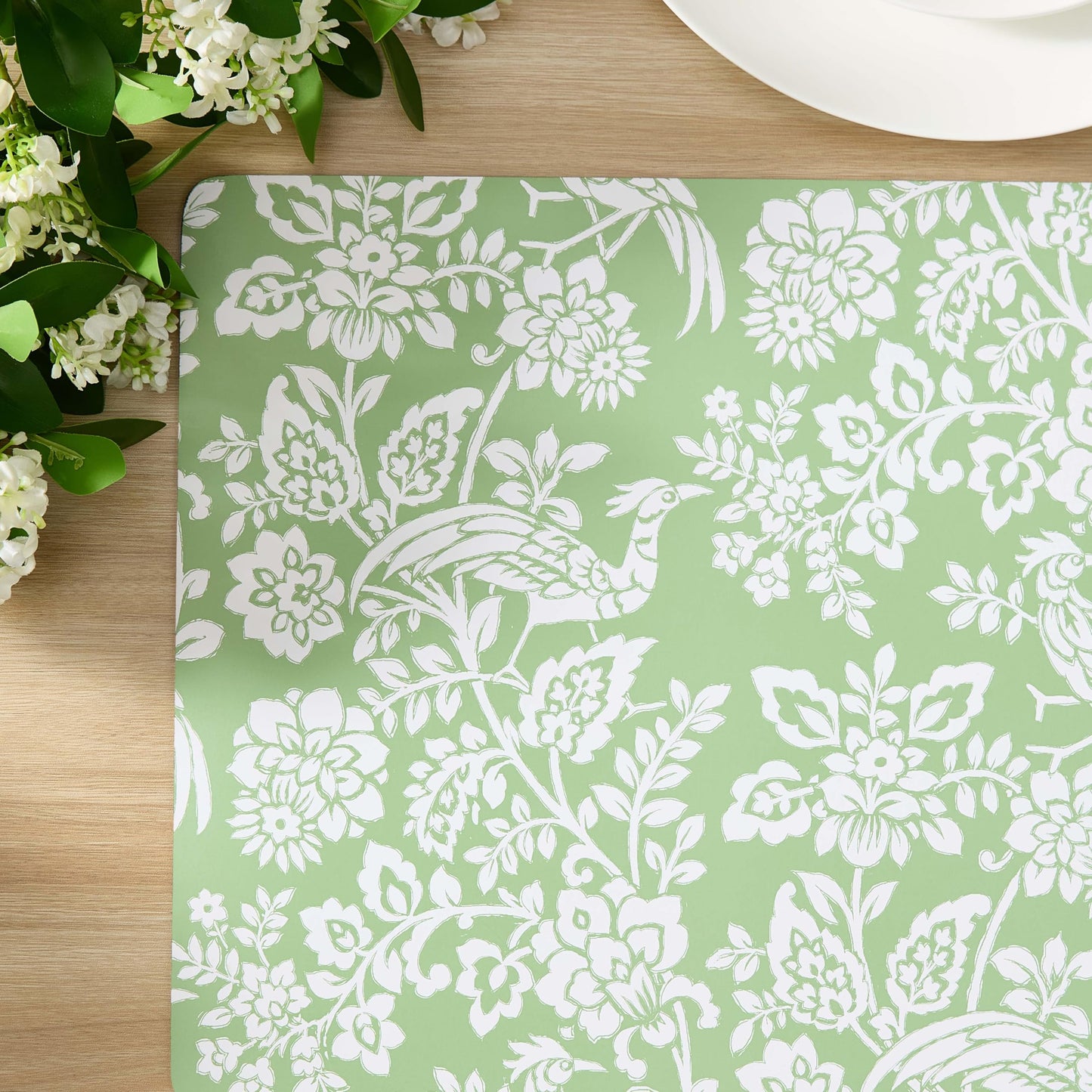 Laura Ashley Cork Placemats 16 x 12-inch for Kitchen and Dining Tables, Heat Resistant, Durable, Easy Clean, Set of 4, Adain Palace