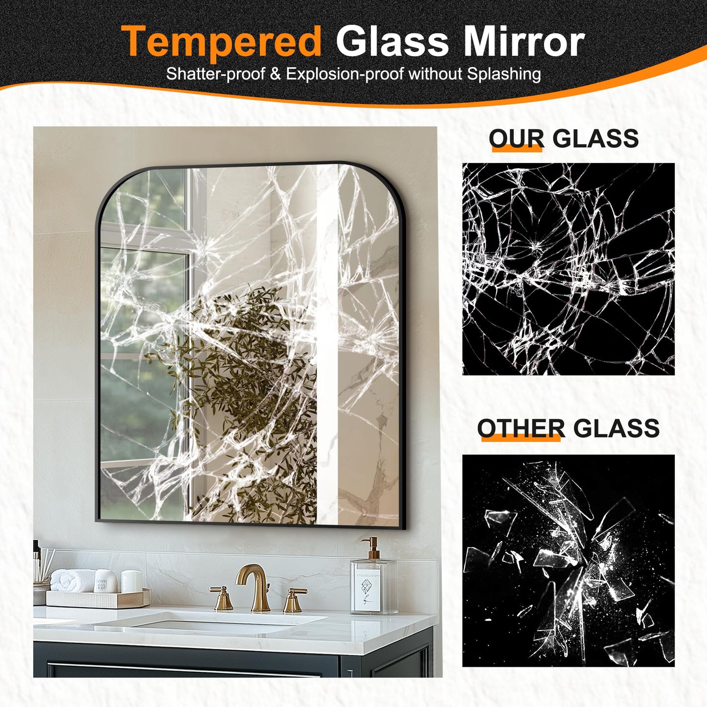 Delma Bathroom Vanity Mirror,36" x 30" Black Metal Framed Wall Mirror for Over Sink, Living Room, Bedroom,Entryway Decor
