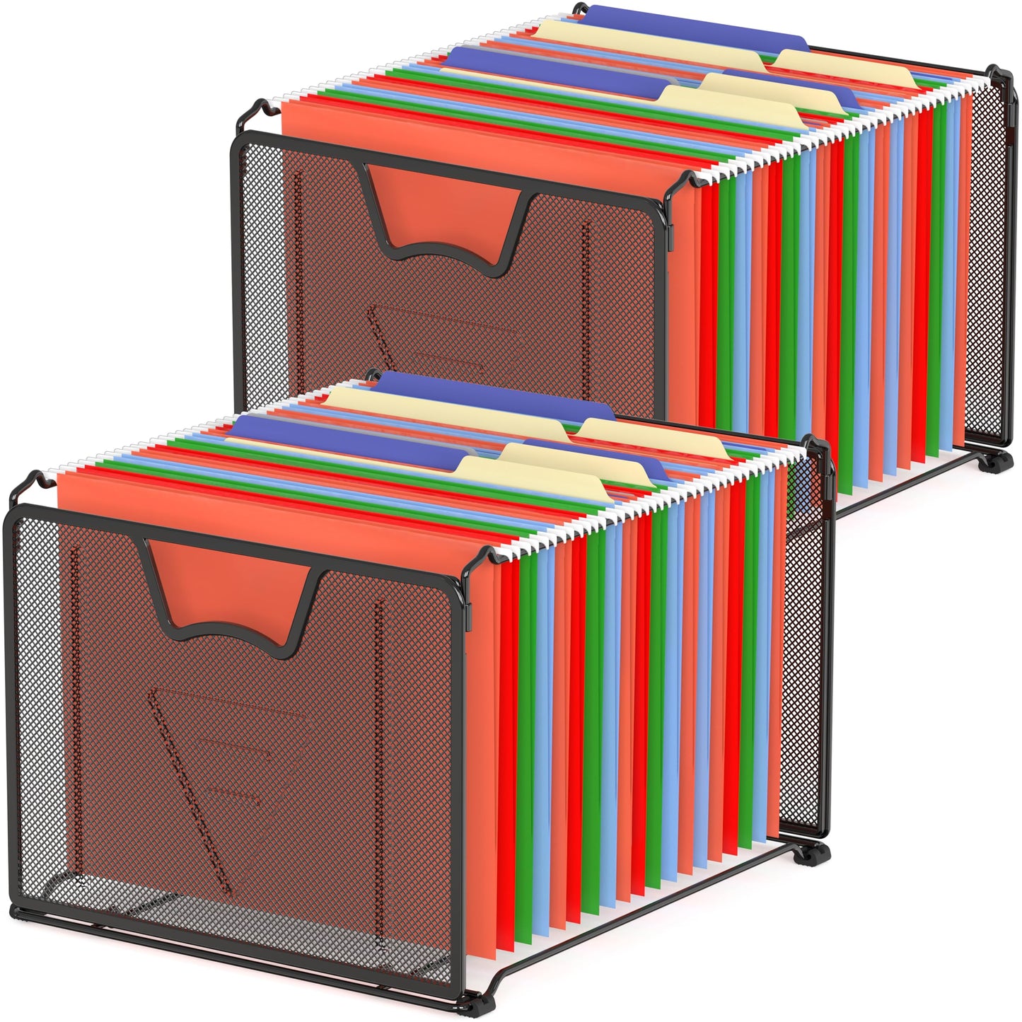 Simple Houseware Mesh Hanging File Folder Organizer 15.25" D x 12.75" W , 2 Packs, Black