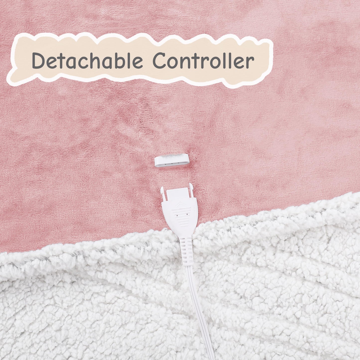 Electric Heated Blanket Full Size 72"x84", Soft Flannel with Overheat Protection, 9 Adjustable Heat Settings & 10-Hour Auto-Off Timer, Fast Heating for Winter Comfort, for Couch & Bed, Pink