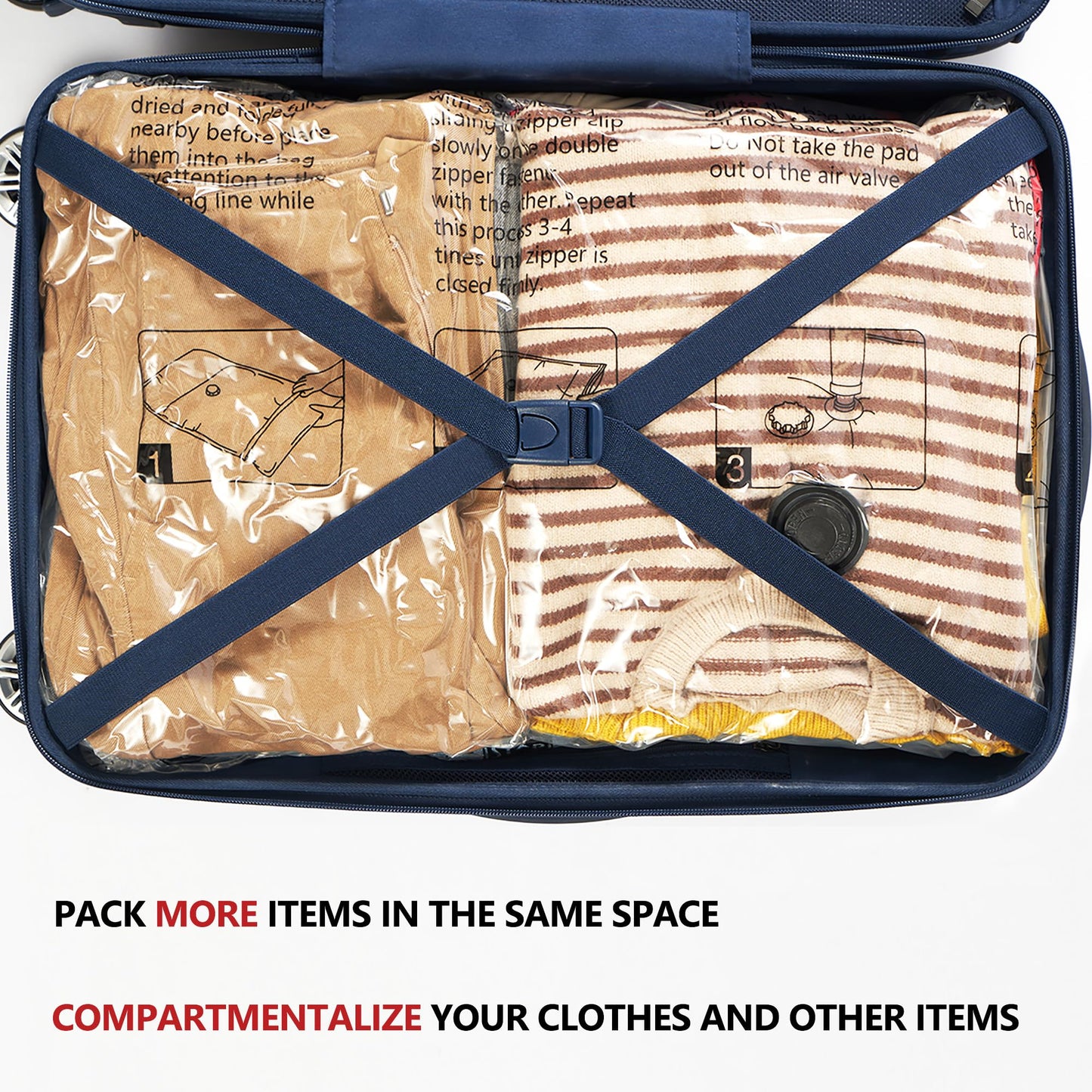 Vacuum Seal Bags for Clothing Travel and Home Storage, Travel Vacuum Bags with Electric Pump, Space Saver Compression Packing Cubes for Luggage Suitcase Bedding Blankets Clothes, 28 Combo